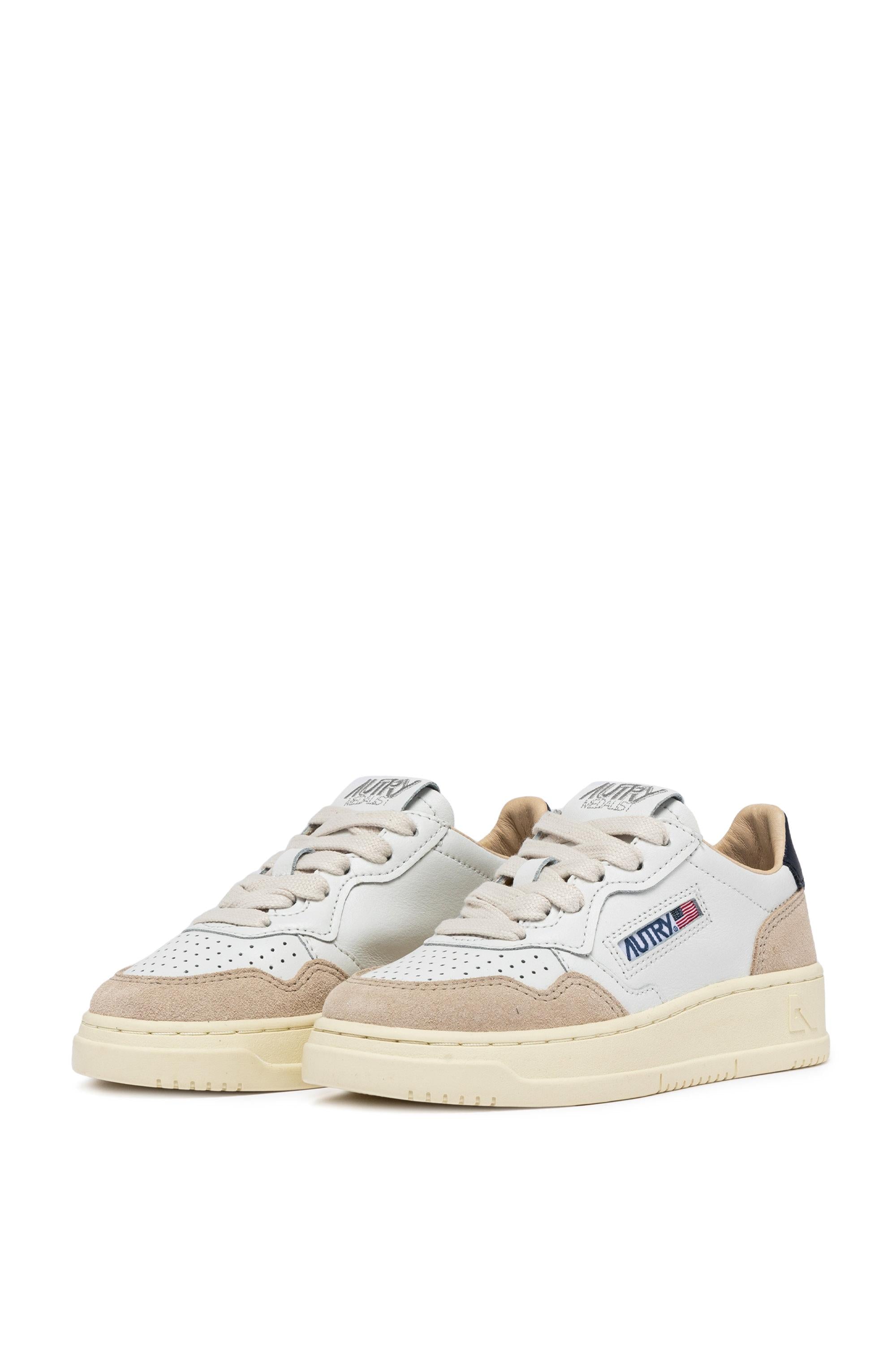Sneaker Medalist bambino in pelle e camoscio KULK FS04 WHT/SPBLUE Autry 
