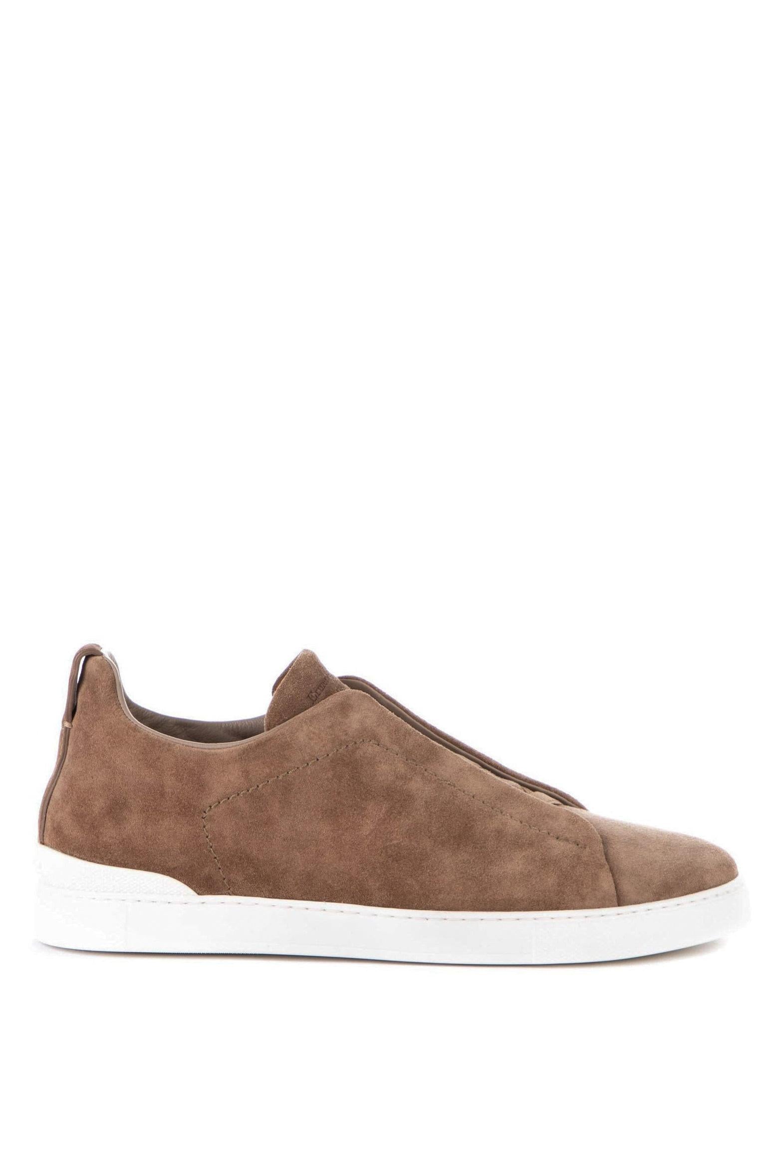 Zegna Sneakers triple stitch in camoscio supersoft LHSOY A4667X NEW COC 