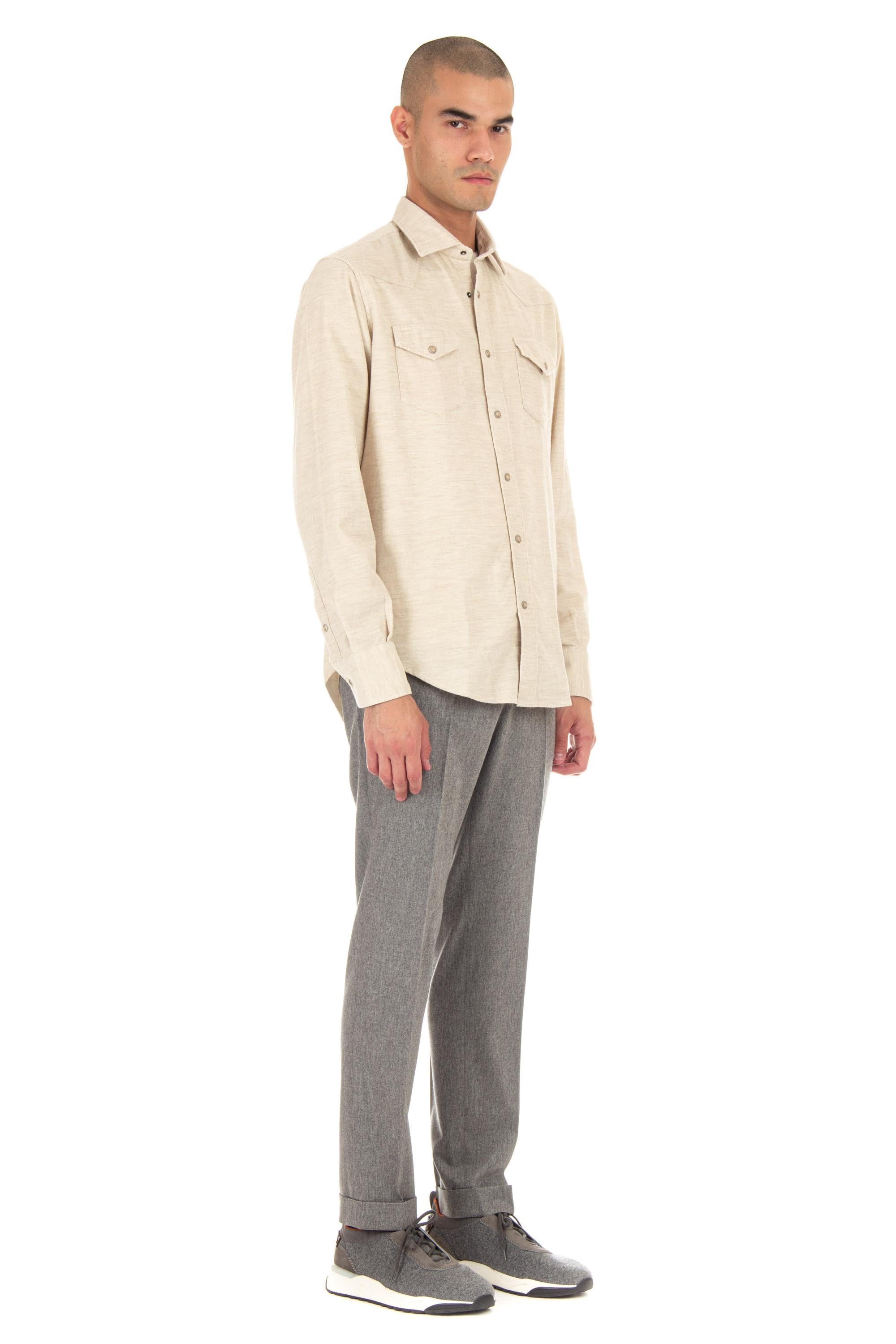 Camicia texana in velluto 2000 righe H75CAMA09 TES0H153 02 Eleventy 