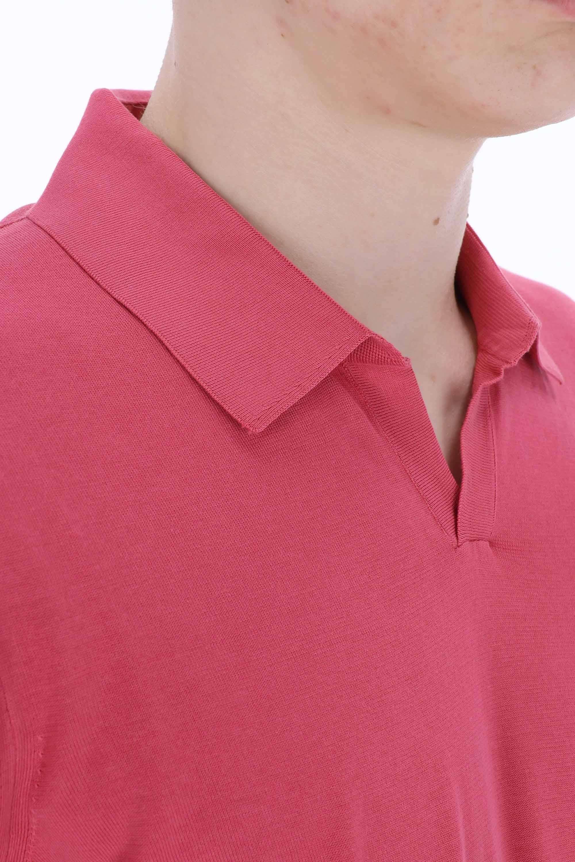 Drumohr Polo in cotone frosted superlight open collar D0GF146N-3 389 