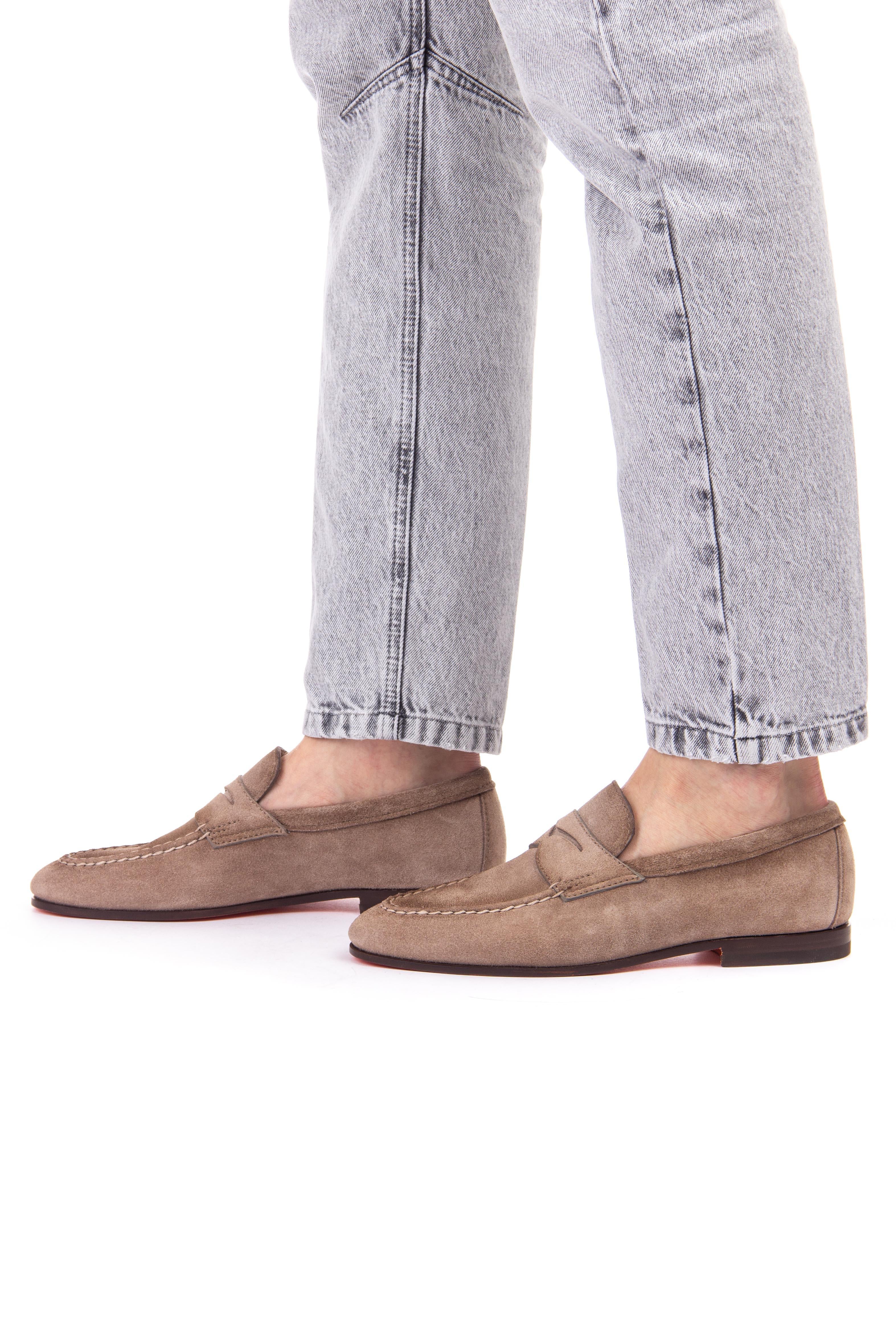 Santoni Mocassino in camoscio mod. carlos MCNC18007SA4SRVR E82 