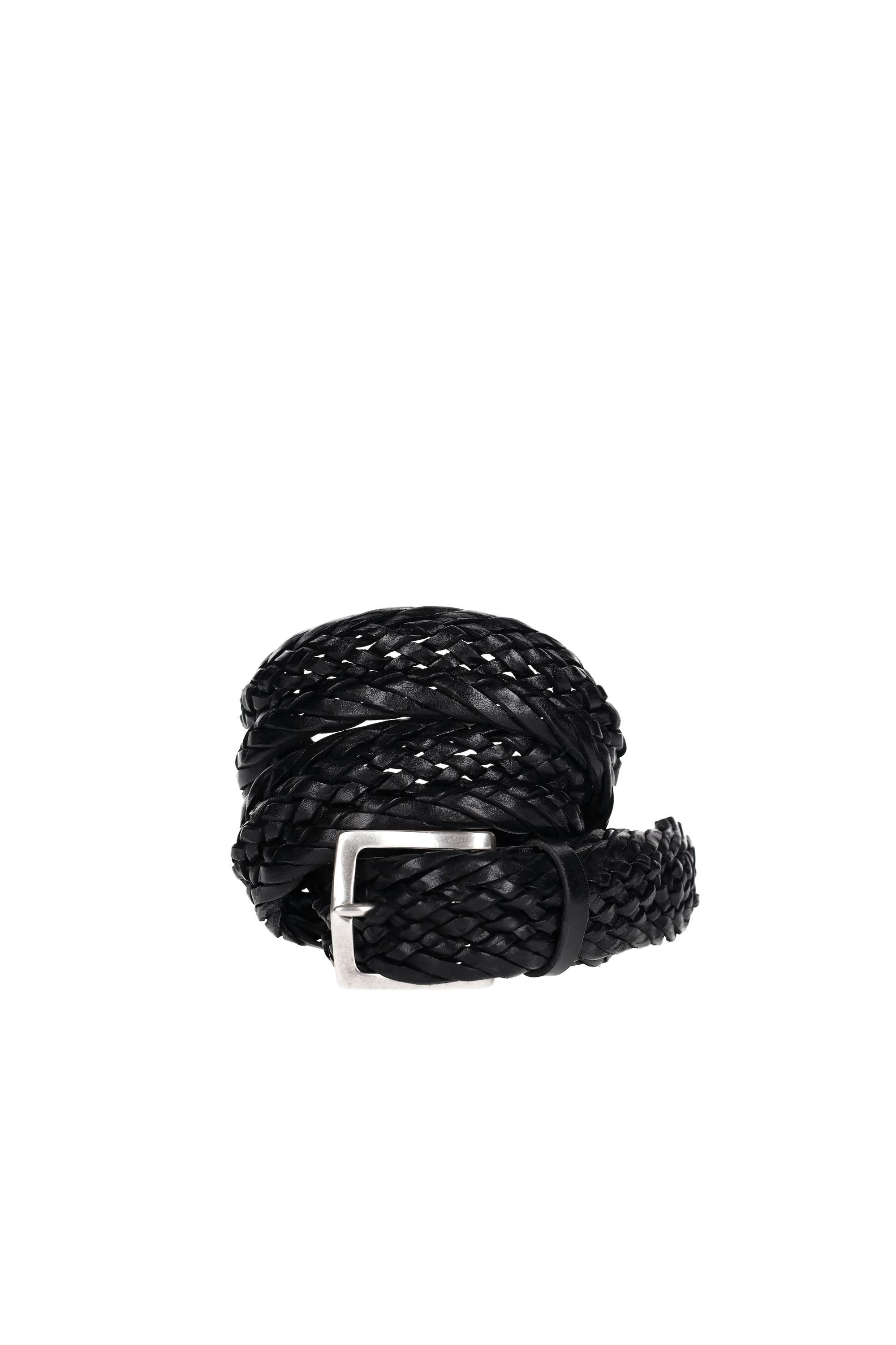 Orciani Cintura in pelle intrecciata tubolare U08259_MAS/2 NERO 