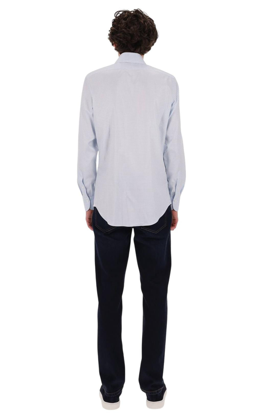 Finamore Camicia in cotone micro quadretto linea Milano ML 460187 C0784 02 