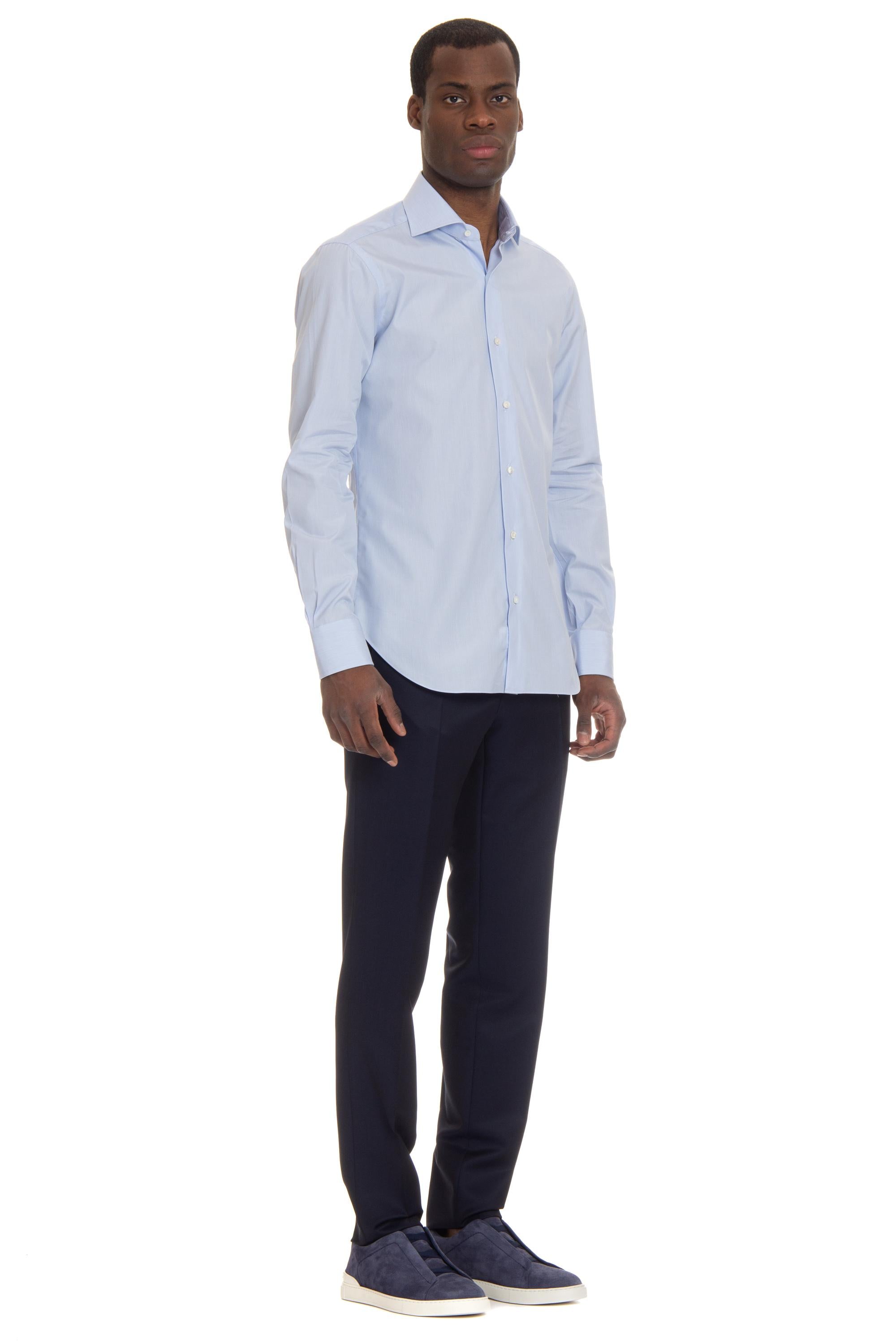 Camicia bacchettata in popeline stretch Etichetta Nera I1U13P0140114.U 0001 Barba 