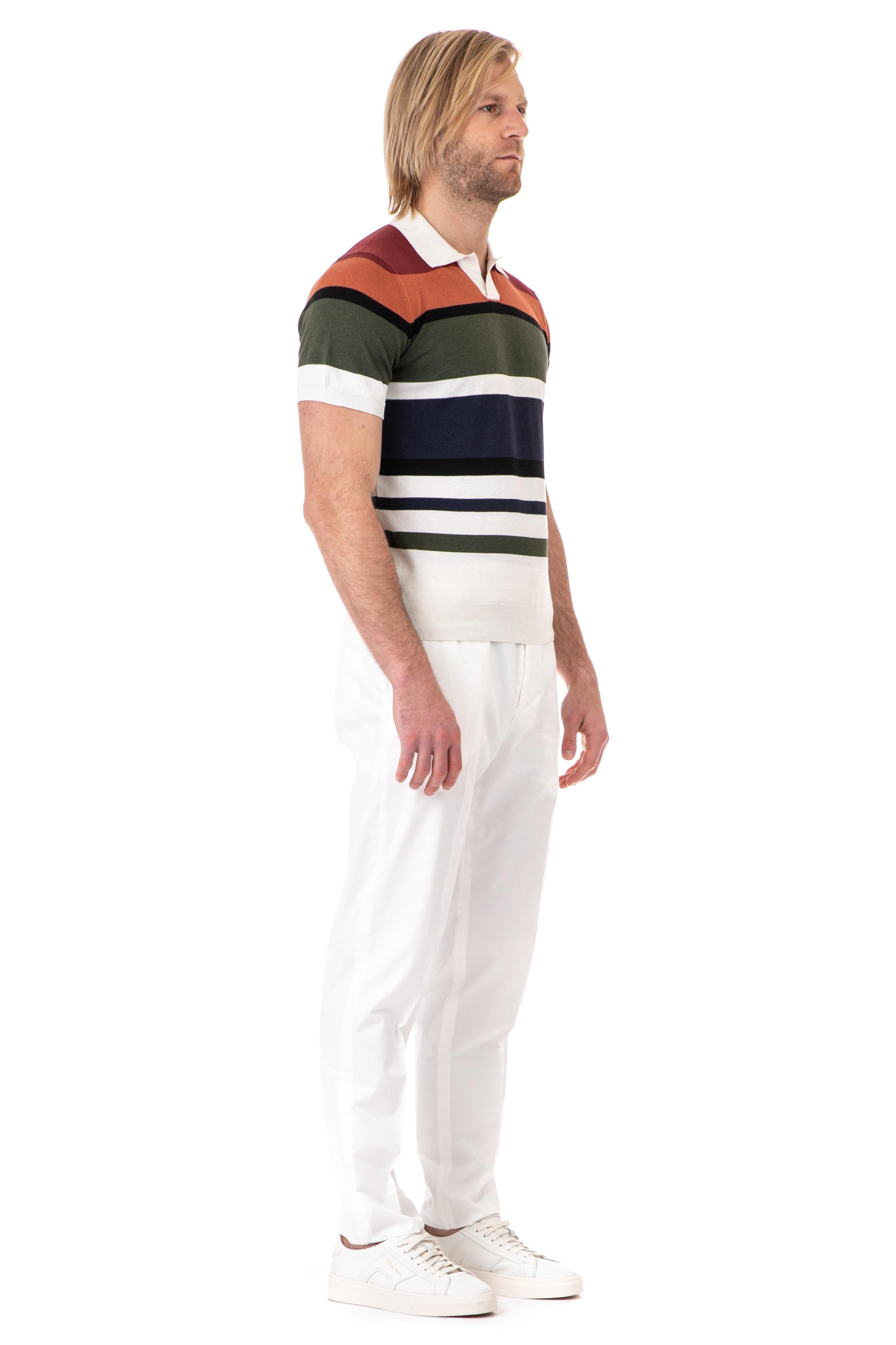 Il Setaccio Polo rigata multicolor in cotone-seta CTS24831 CTS601 
