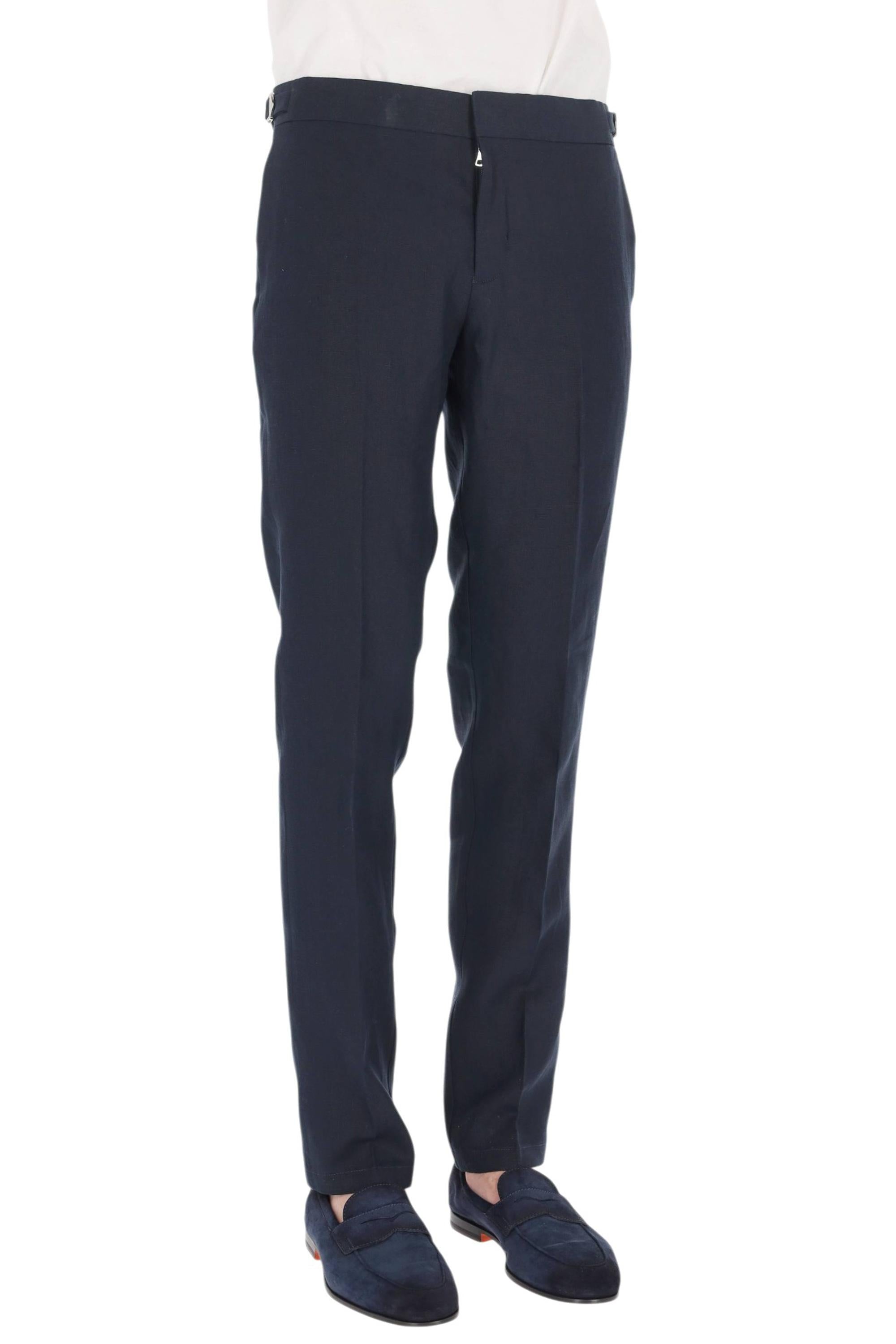 Orlebar Brown Pantalone in lino modello Griffon 280105 NIGHT IRIS 