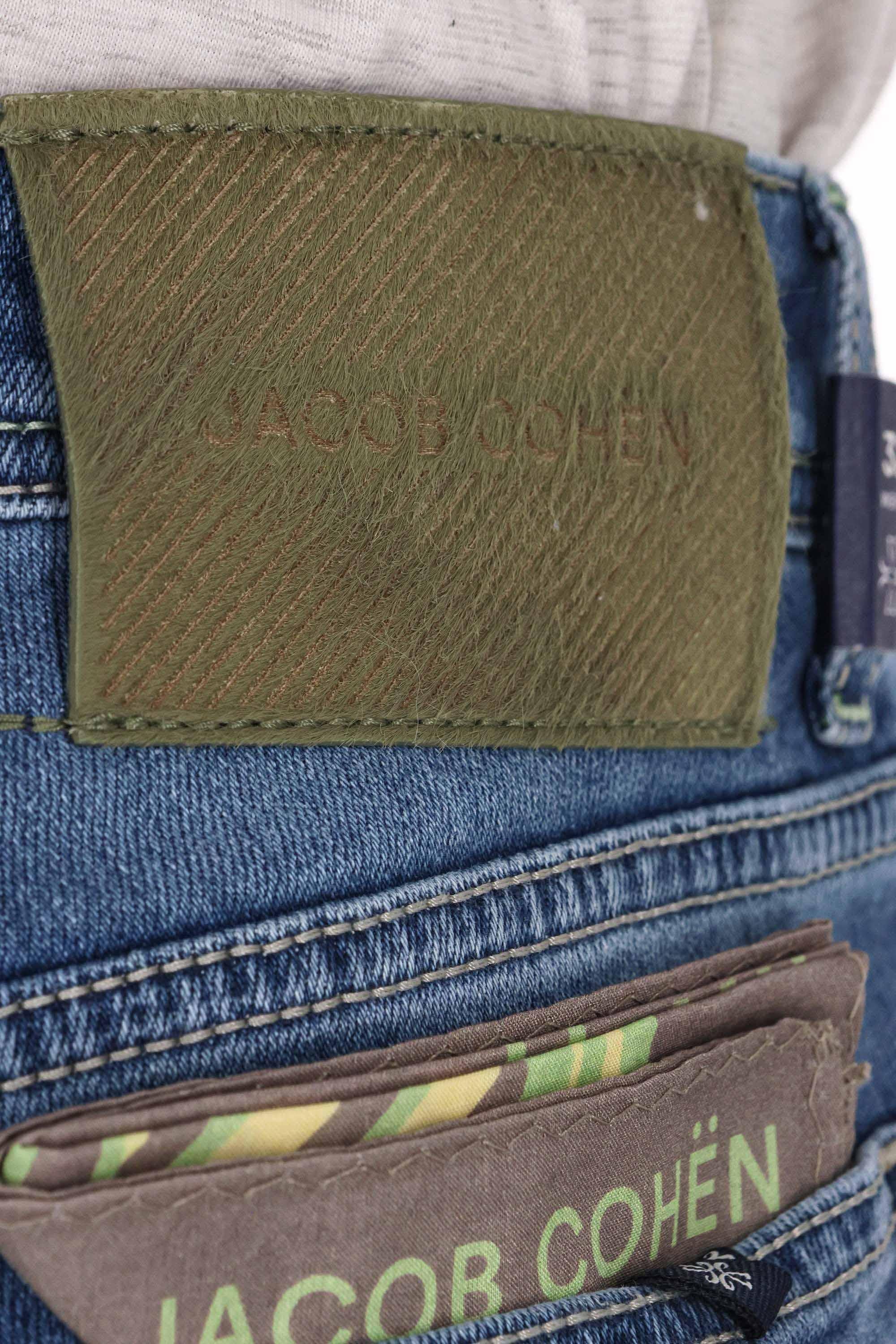 Jacob Cohen Jeans comfort etichetta verde cavallino intarsiato Nick fit QE006-040-P3621 200D 