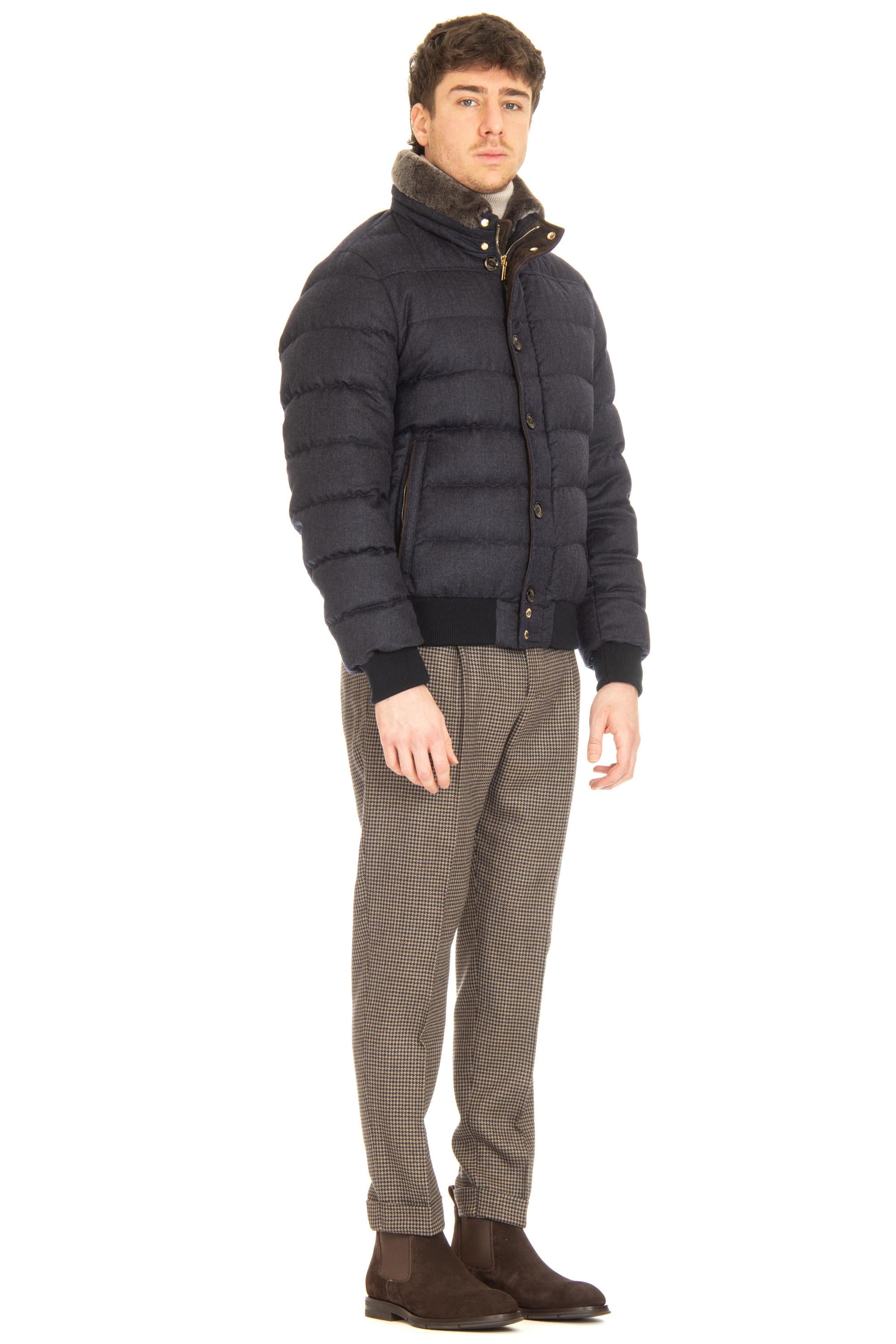 Piumino bomber in baby cashmere AUDENIO-BA1 BLU Moorer 