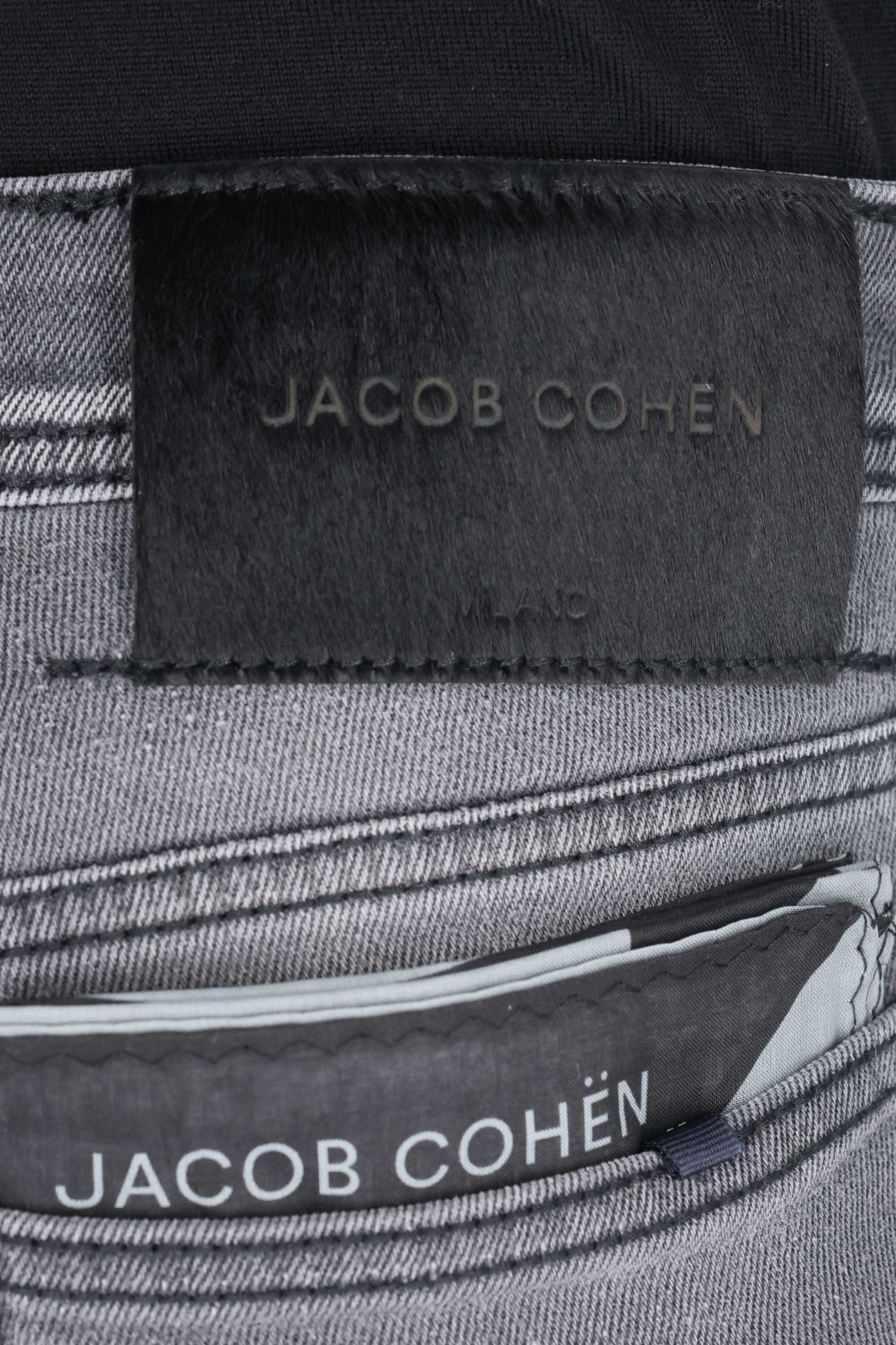 Jacob Cohen Jeans grigio in cotone comfort etichetta cavallino nero Nick fit JUX_QX006 N30 S3591/2 NICK 600D 
