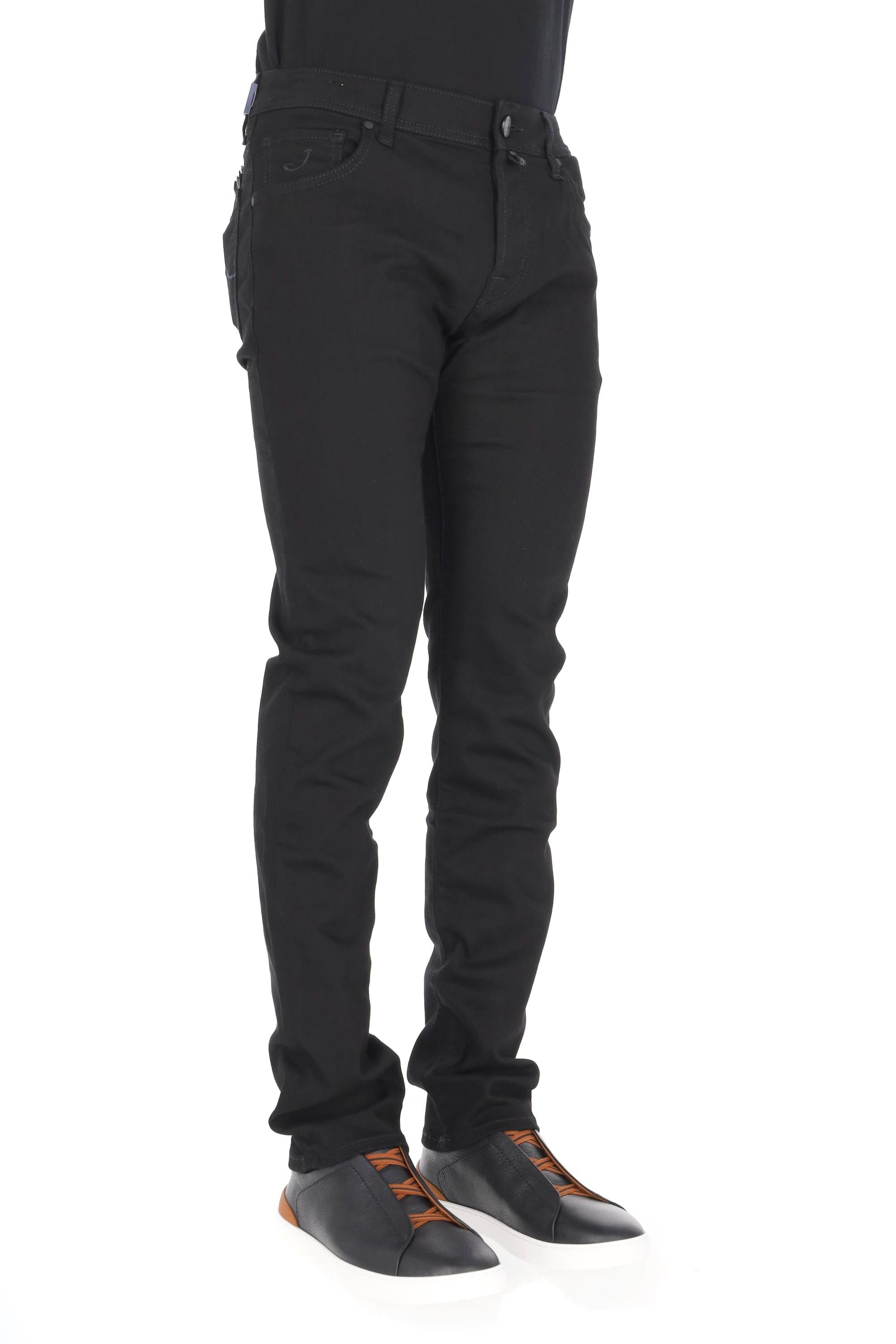 Jacob Cohen Jeans nero in cotone comfort etichetta cavallino Bard fit JUX_QX006 N30 S3598 NICK 500D 