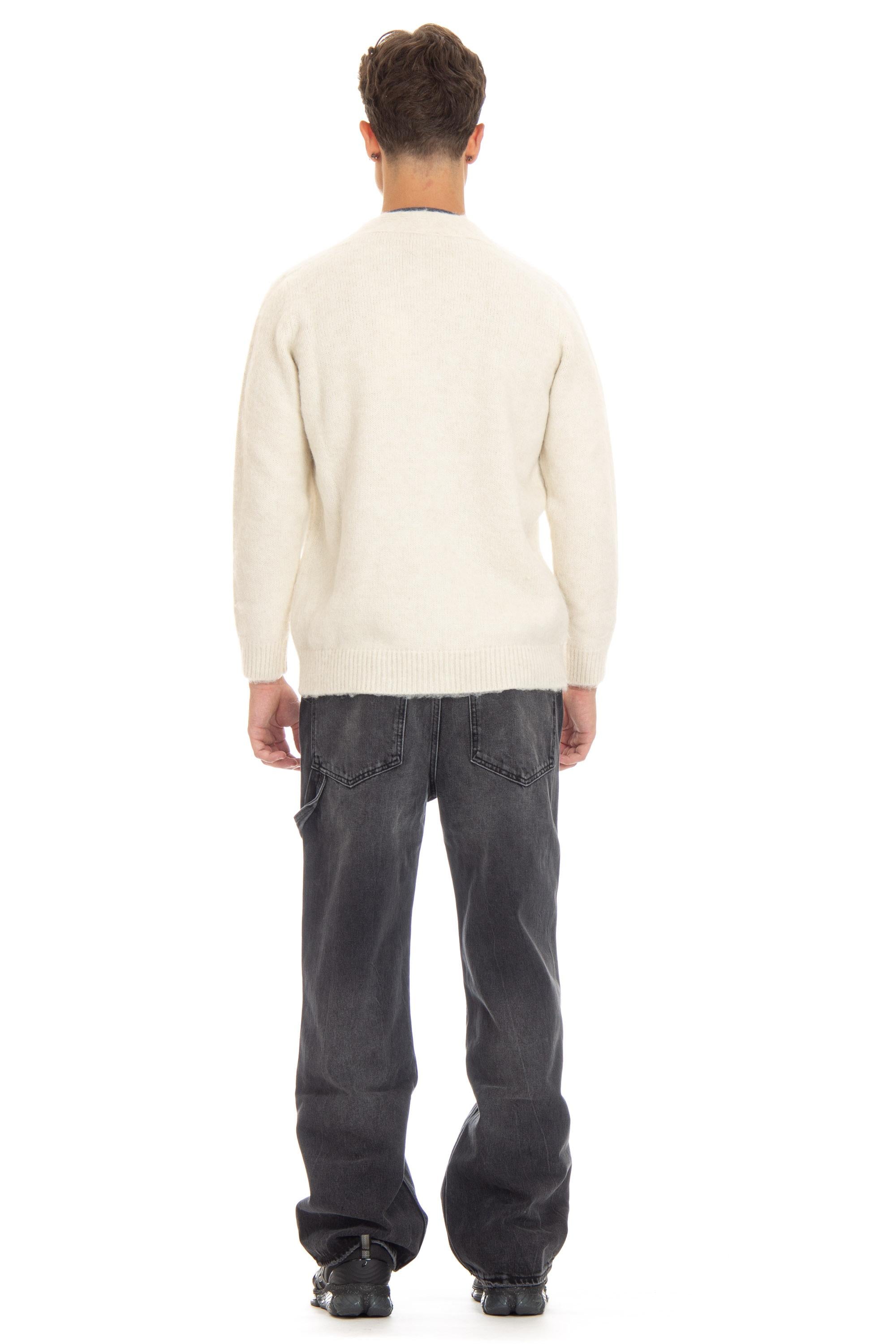 Autry Cardigan in lana-alpaca disegno jacquard CRPM 77WS WOOL WHT VTG 