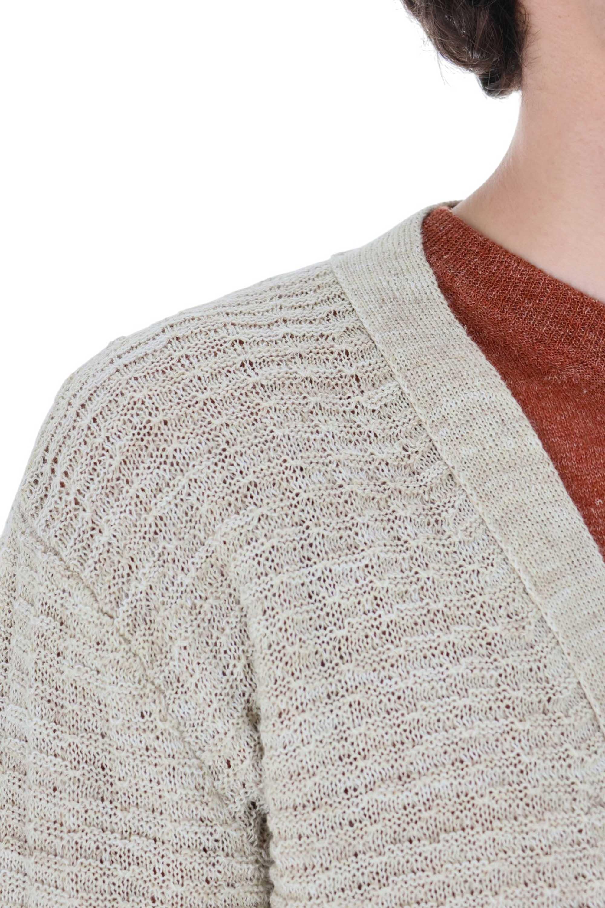 Roberto Collina Cardigan tramato in cotone-lino MYA28110 23 