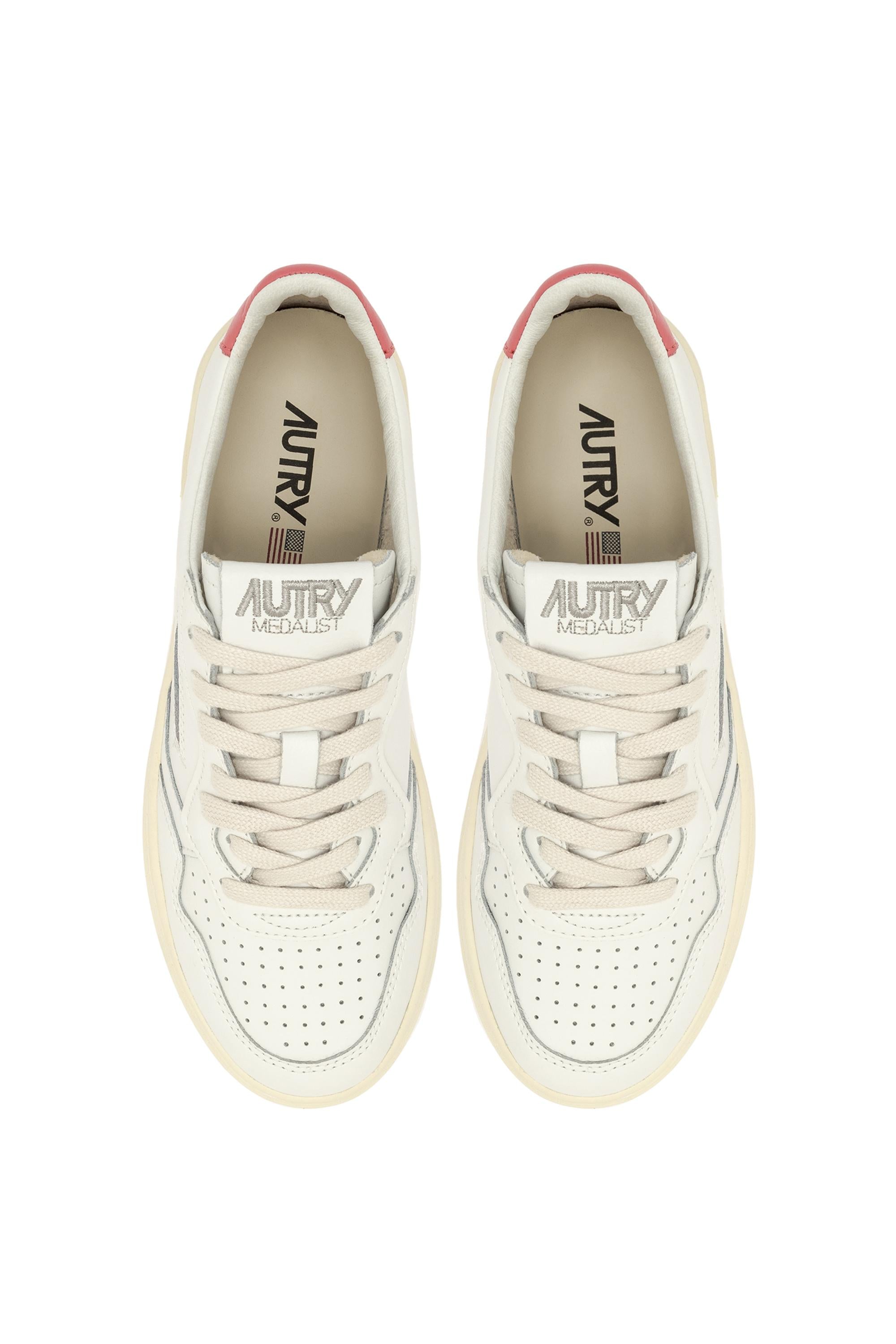 Autry Sneaker donna Medalist talloncino rosa intenso AULW LL78 WHT/TEAROSE 