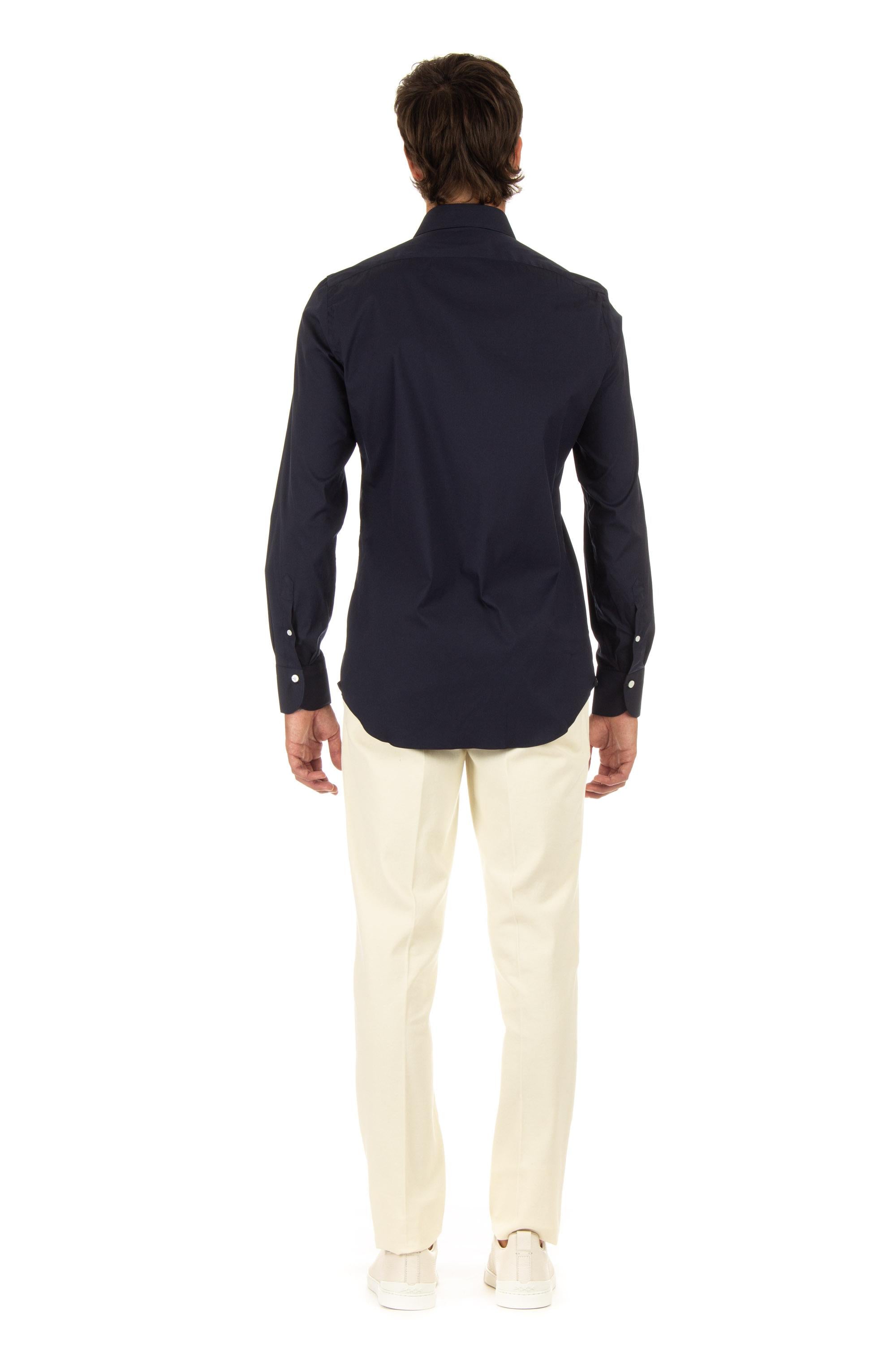 Finamore Camicia sartoriale in popeline stretch linea milano ML-ZNPS-Z 010998 C0033 11 