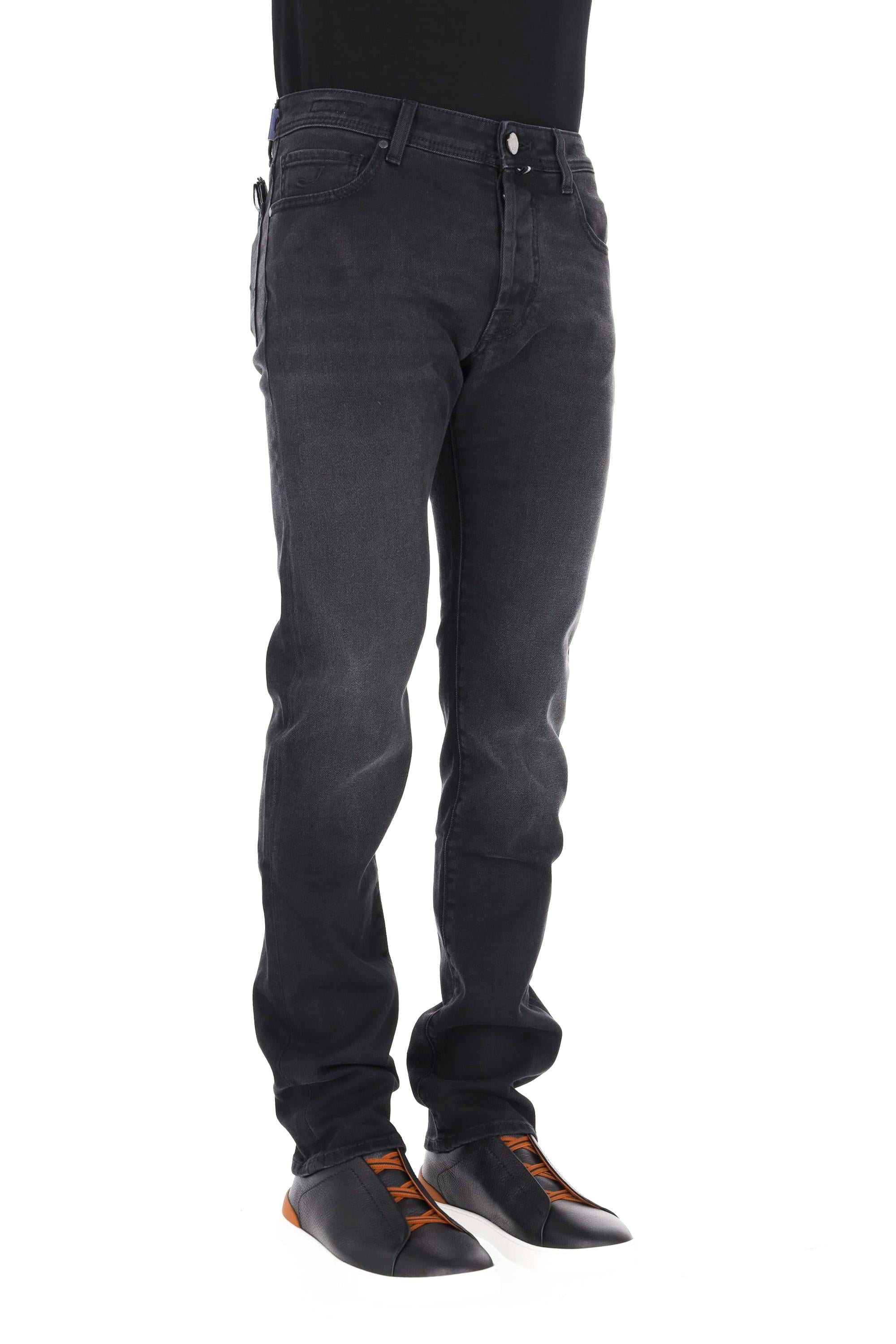 Jacob Cohen Jeans nero delavè in cotone comfort etichetta cavallino Bard fit JUX_QX004 N30 S3591/2 BARD 500D 