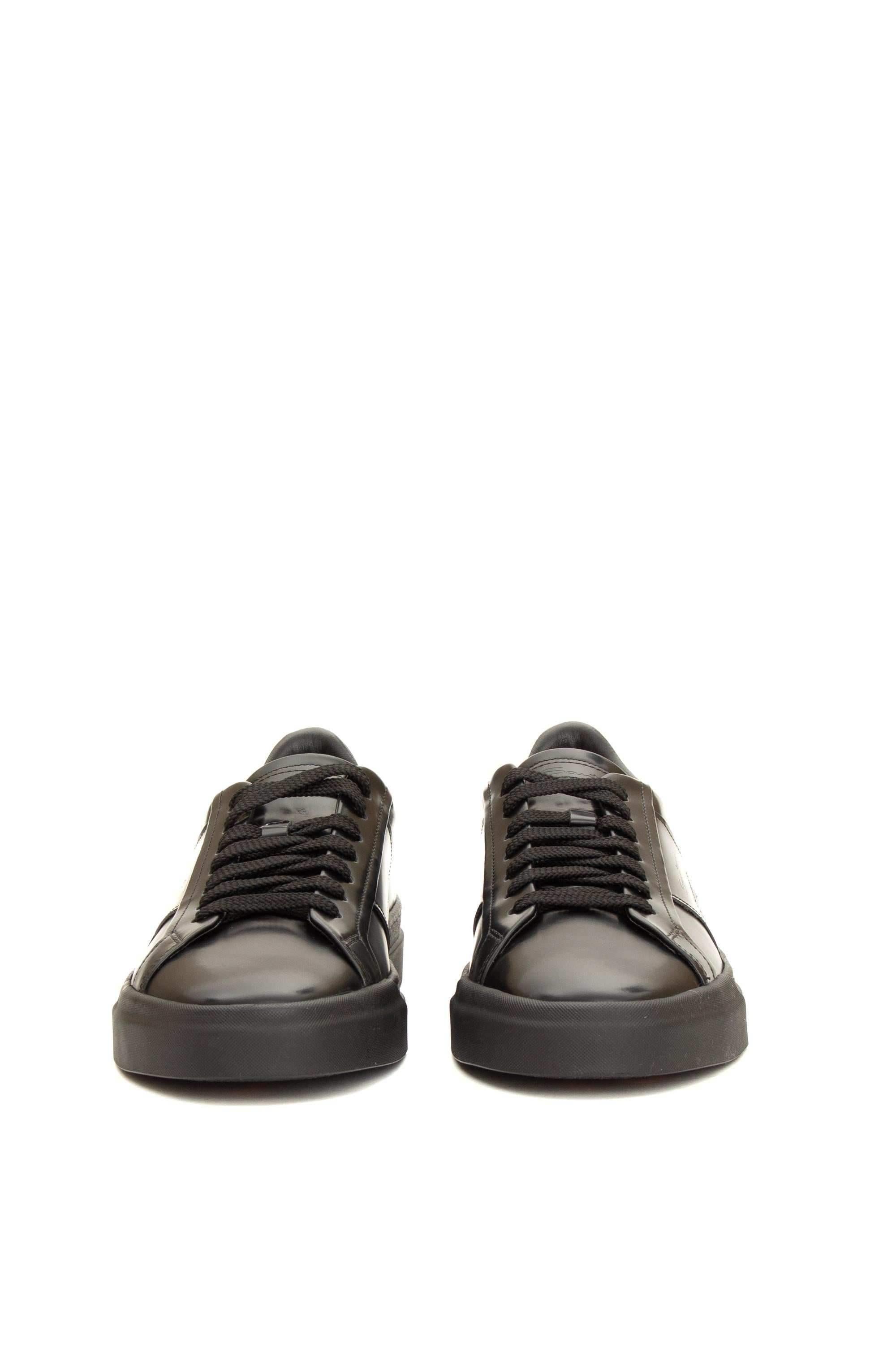 Santoni Sneaker Double Buckle in pelle di vitello spazzolato MBGT21779NEORPHB N01 