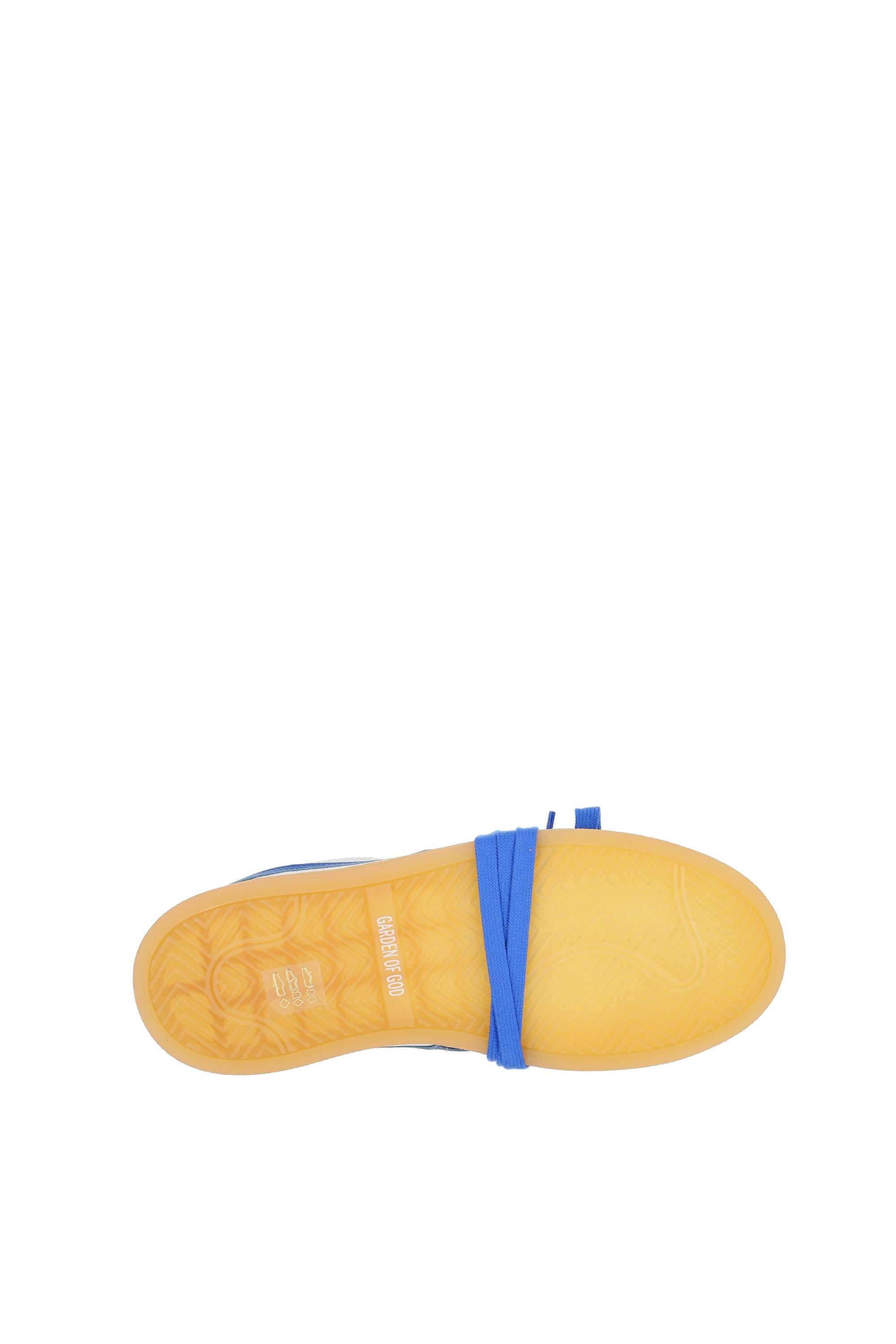 Garden of God Sneaker in pelle e camoscio con dettagli blu china mod. Earth EARTH/3 OFFWHITE/COBALTO 