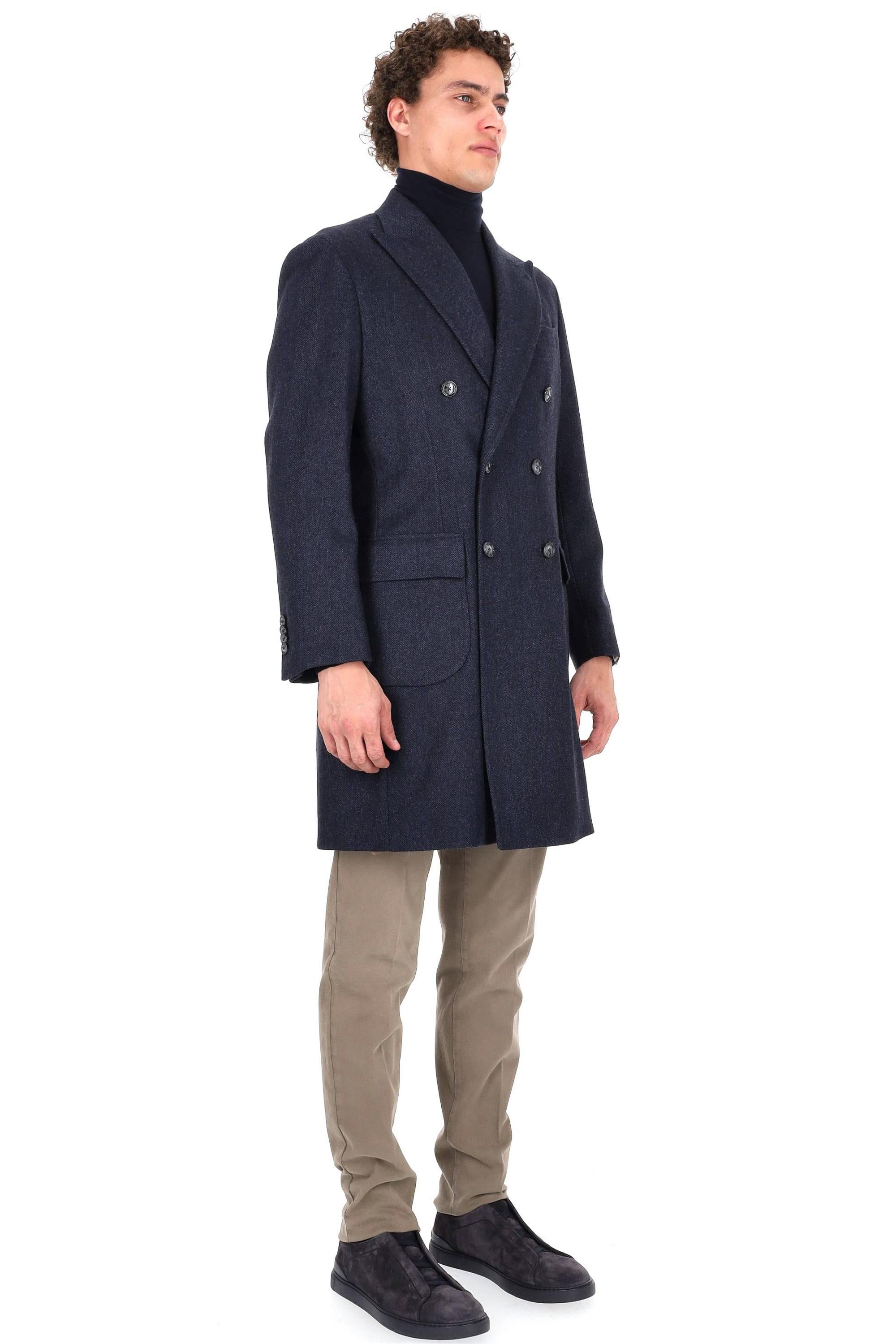 Barba Cappotto doppiopetto pura lana a resca COAT 43081 0001 
