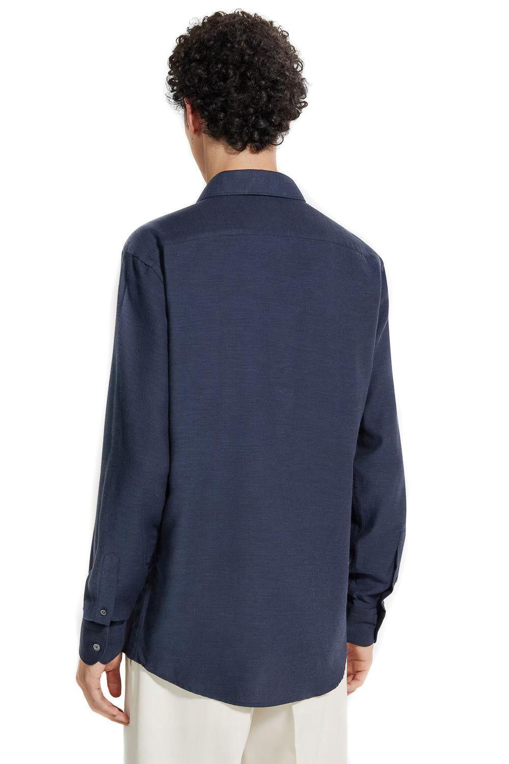 Zegna Camicia CashCo in cotone e cashmere E8X44A6-SRF5 190 