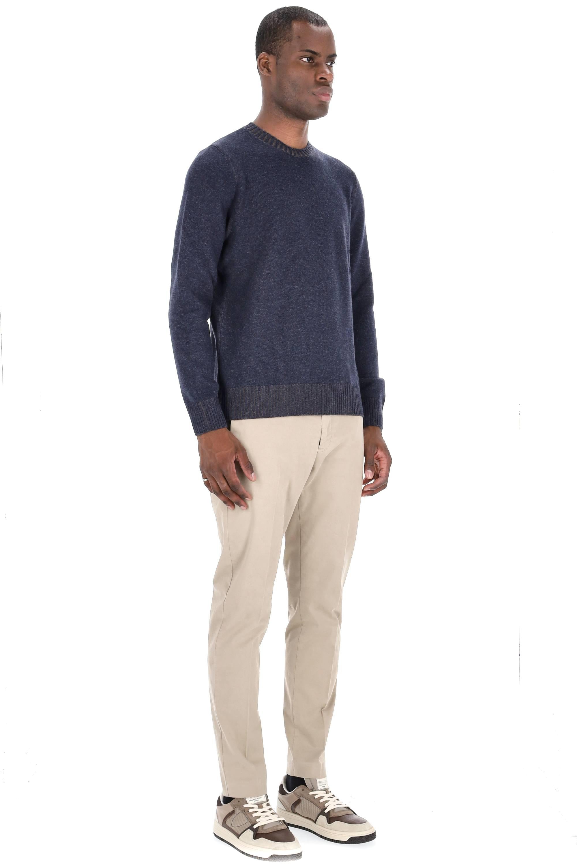 Maglia girocollo vanisé in lana-viscosa-cashmere 1961323555/2 0589 589 Barba 