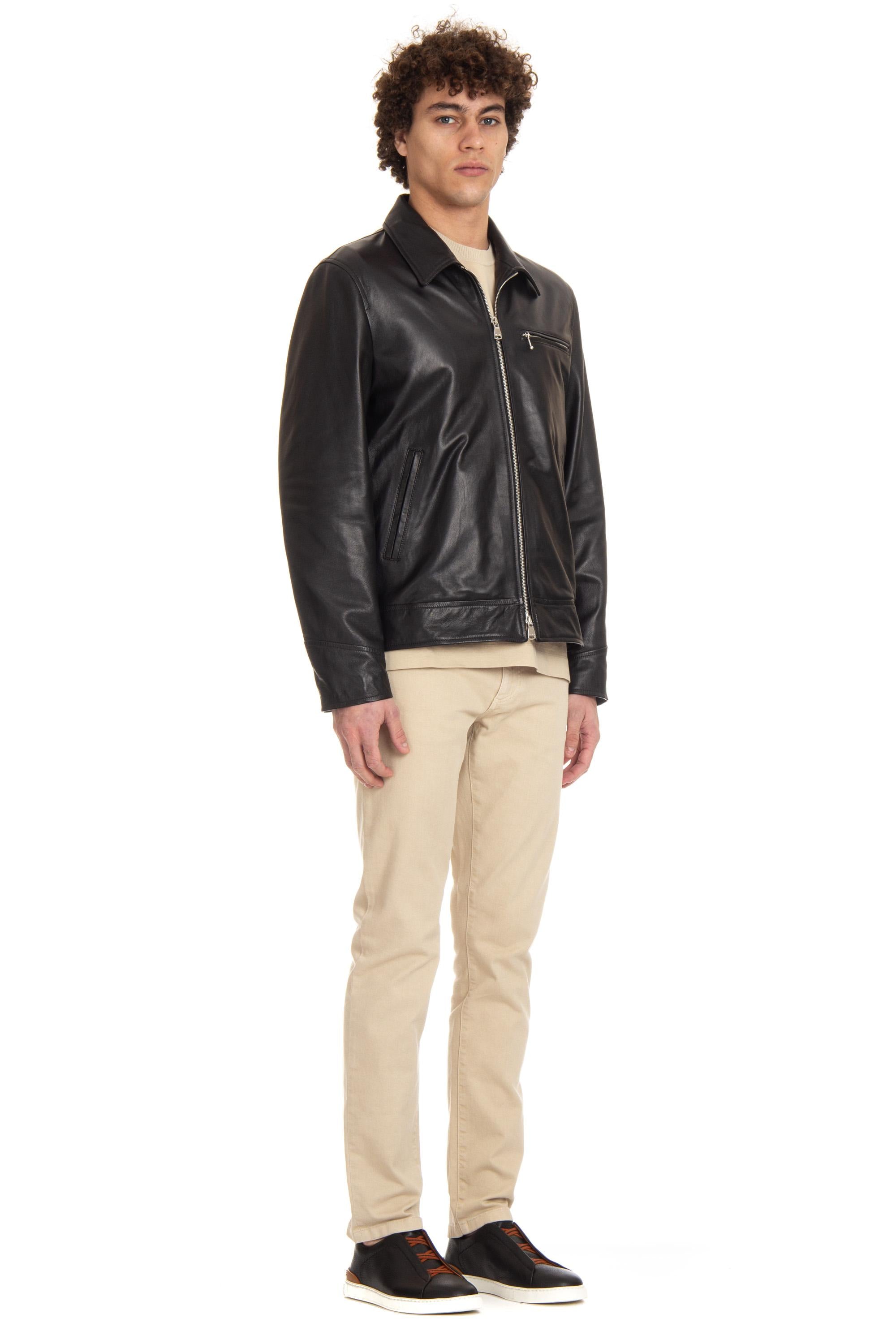 Salvatore Santoro Bomber in nappa supersoft 46515-U BLACK 