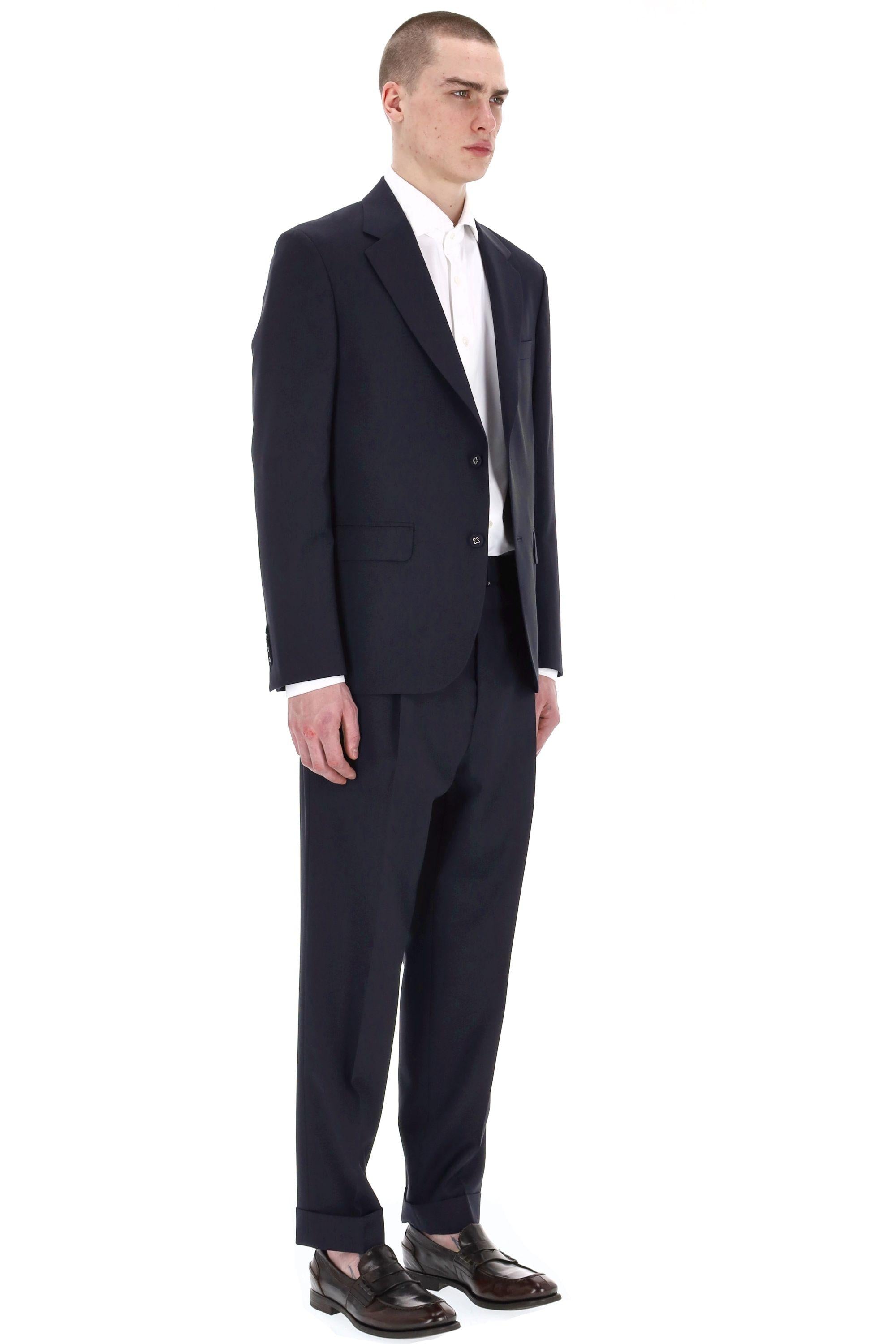 Officine Générale Giacca in lana monopetto modello Kent MTLG400 DARK NAVY 
