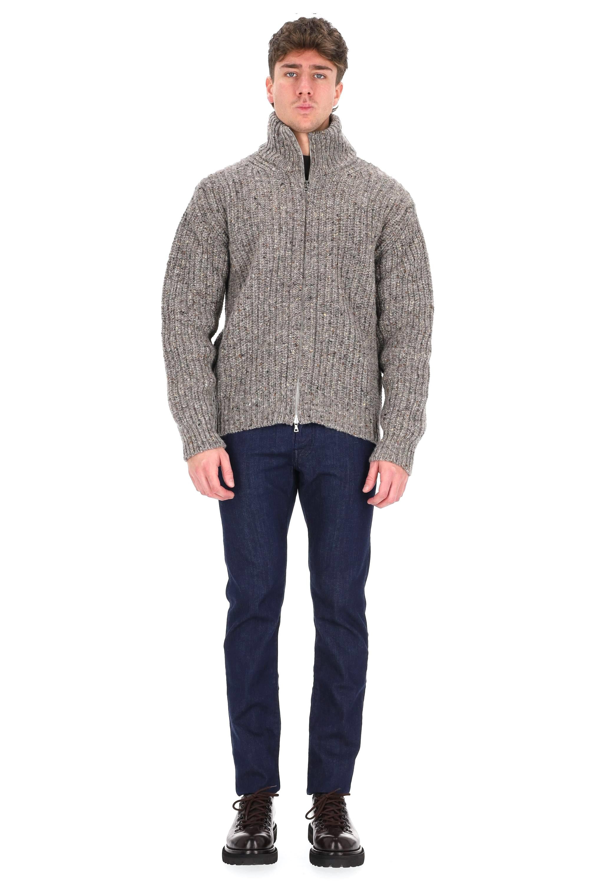 Howlin' Maglia full zip in lana sale pepe LOOSE ENDS GREYMIX 