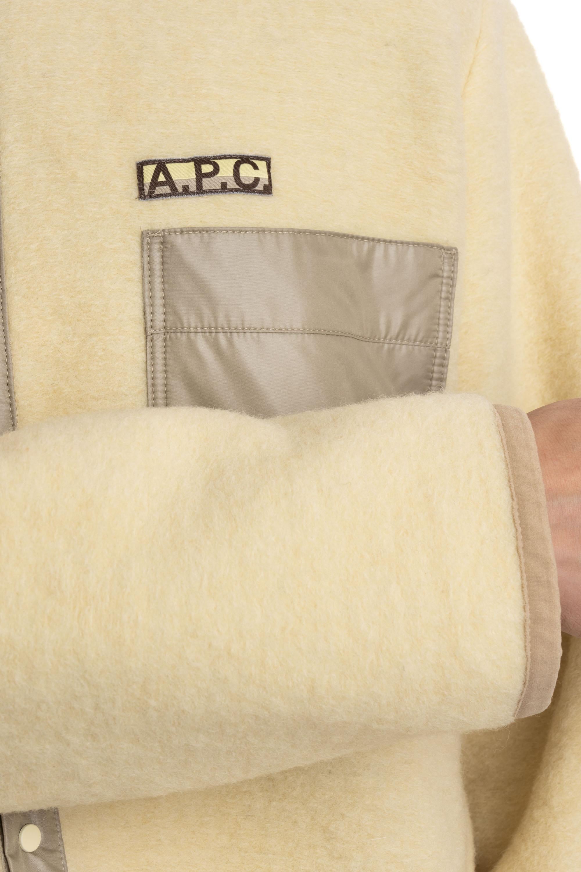 A.P.C. Blouson in pile di lana vergine mod. Ewan WVBCA-M02855 DAB LIGHT YELLOW 