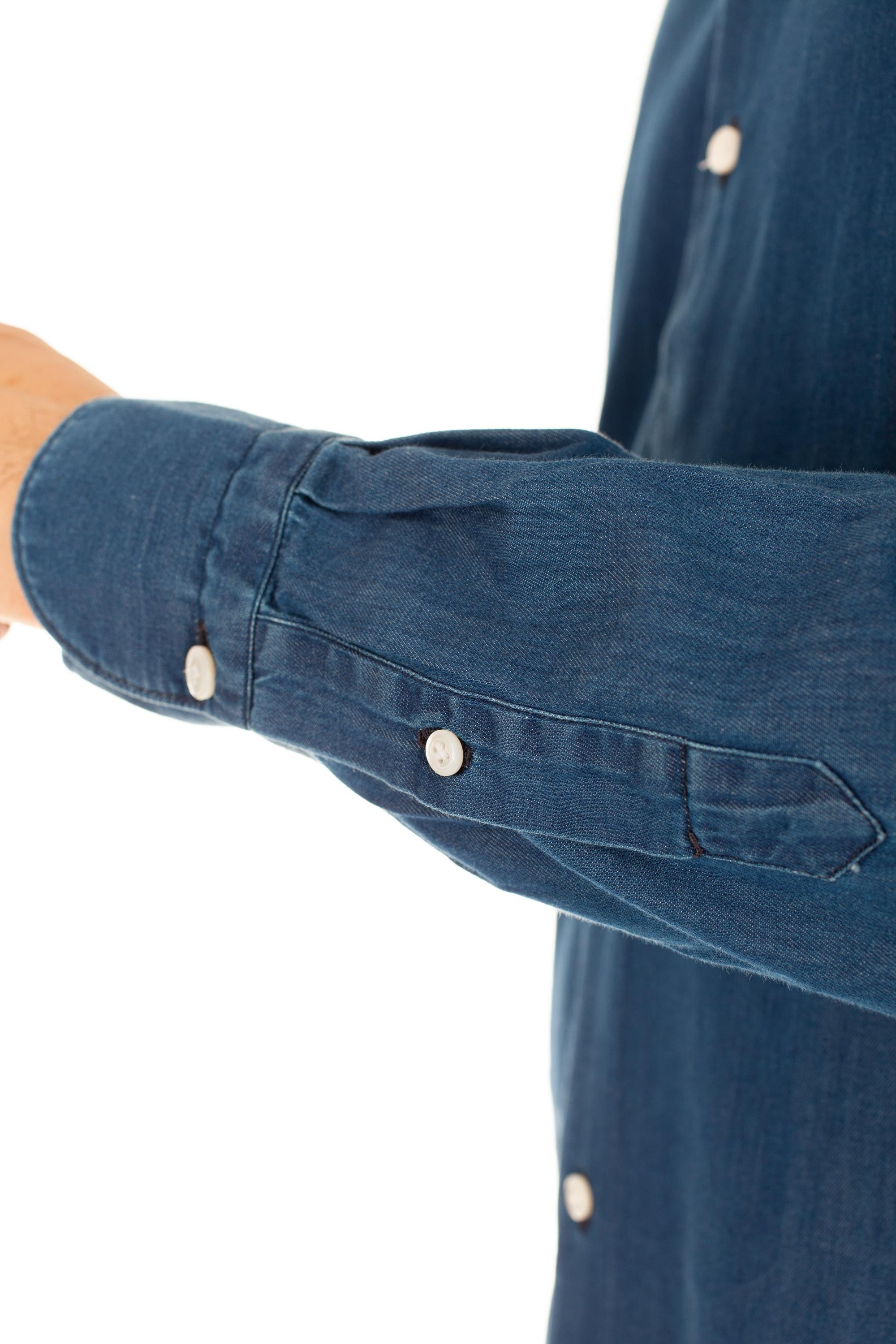 Finamore Camicia sartoriale in twill denim linea milano ML-ZNPS-Z 045880 C0512D 11 