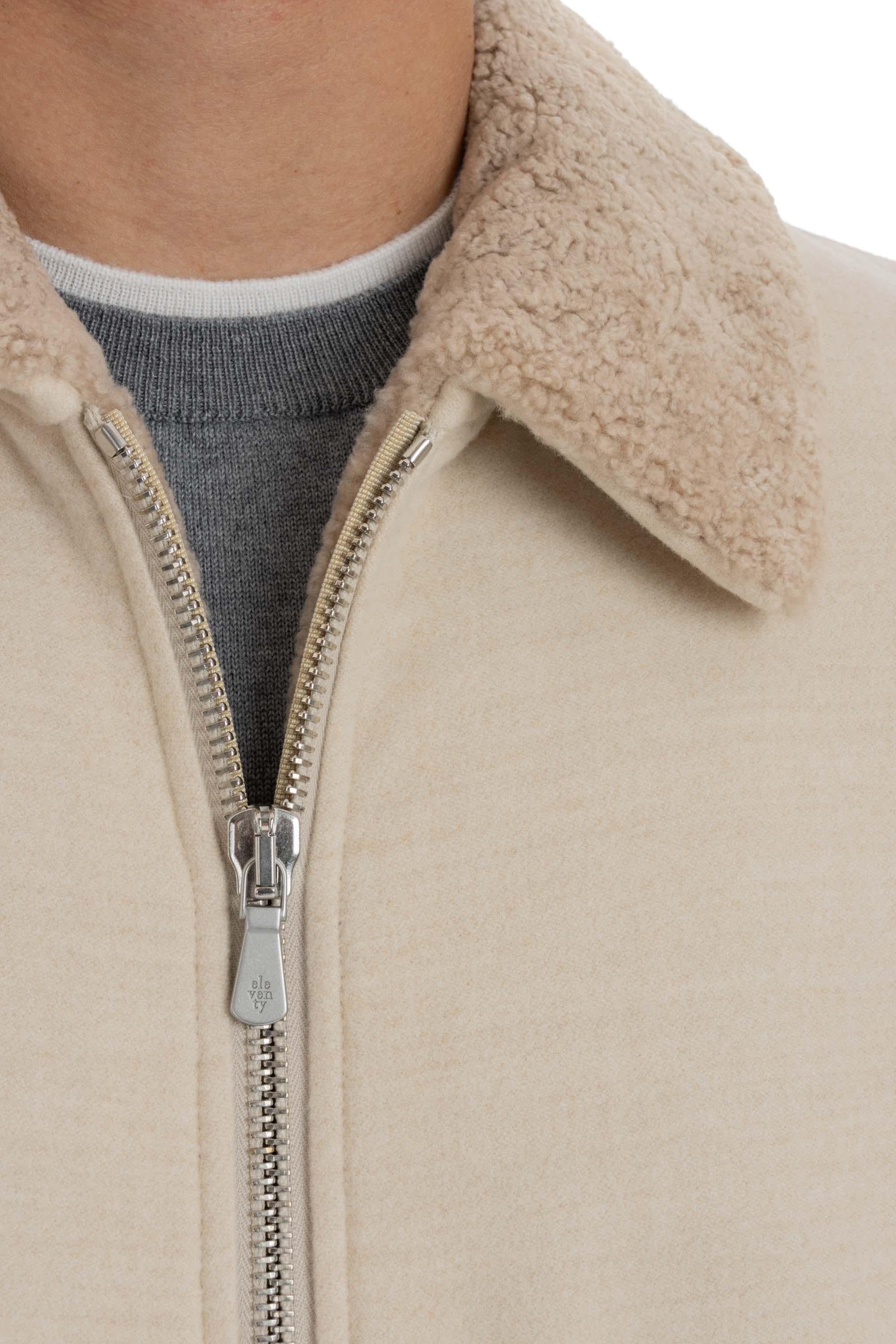 Bomber in lana con interno in merinos riccio J75GBTJ28 TES0H111 02N Eleventy 