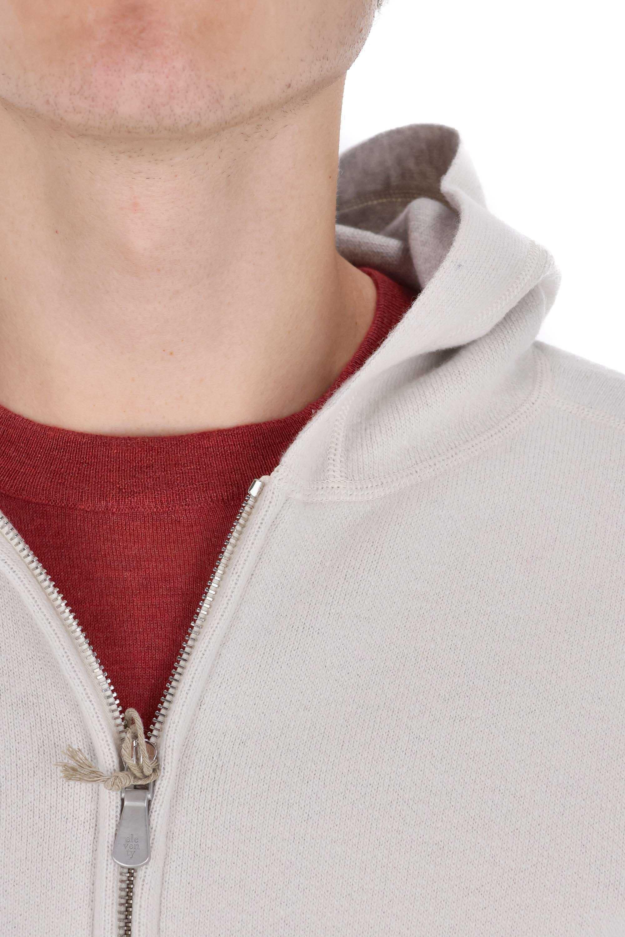 Eleventy Maglia in lana  full zip con cappuccio L76MAGL69 MAG0L027 02-13 