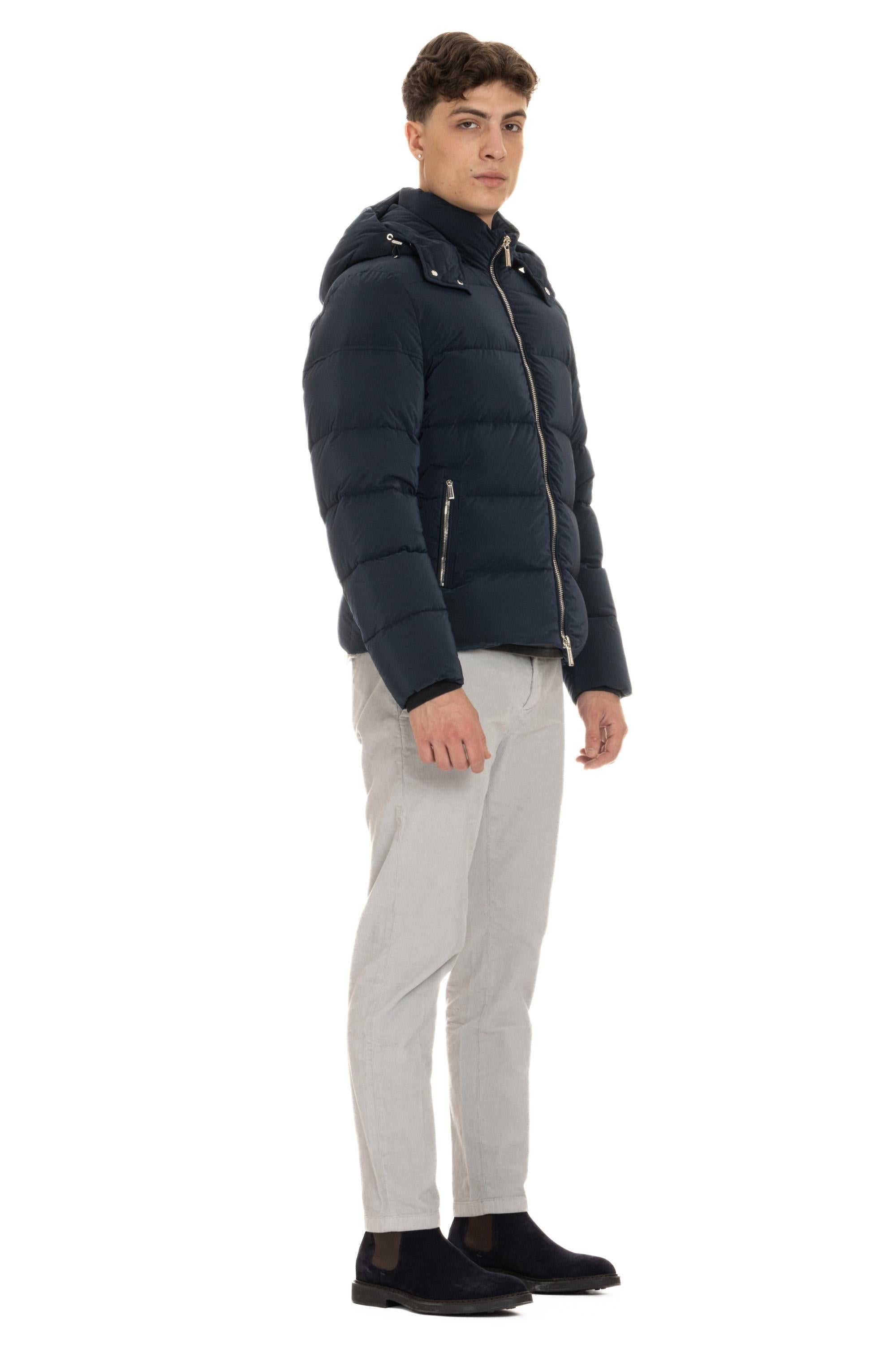 Piumino bomber con cappuccio modello Brett-Os BRETT-OS BLU Moorer 