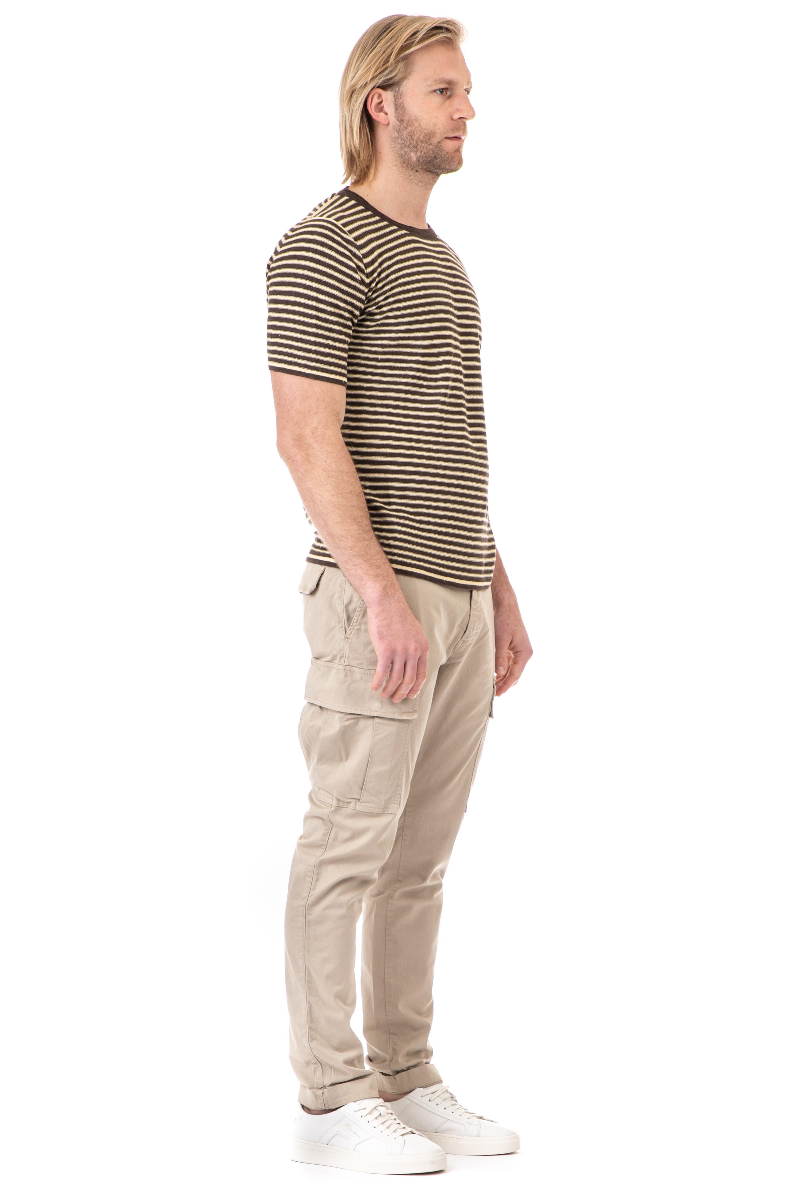 Roberto Collina T-shirt rigata in lino RN21021/2 RN2108 
