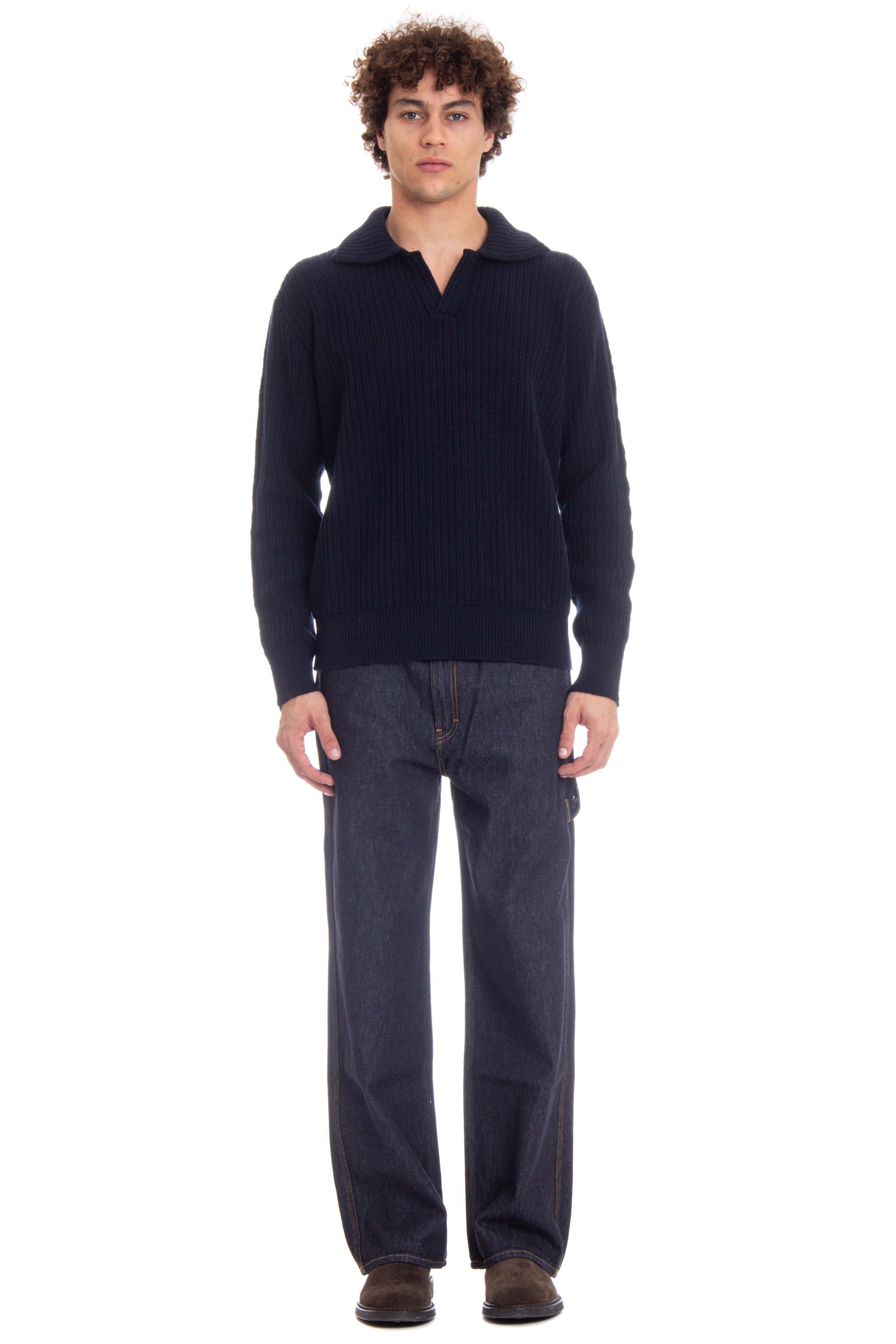 Maglia-polo bicolor in lana-cashmere RA34004 RA3410 Roberto Collina 