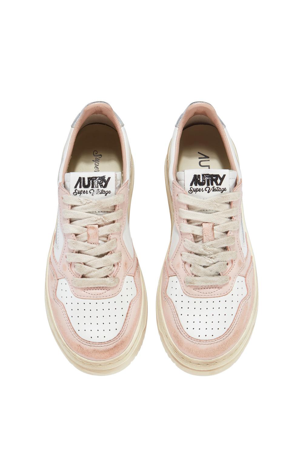 Autry Sneaker donna Super Vintage in pelle AVLW SV35 WHT/POW/SILV 
