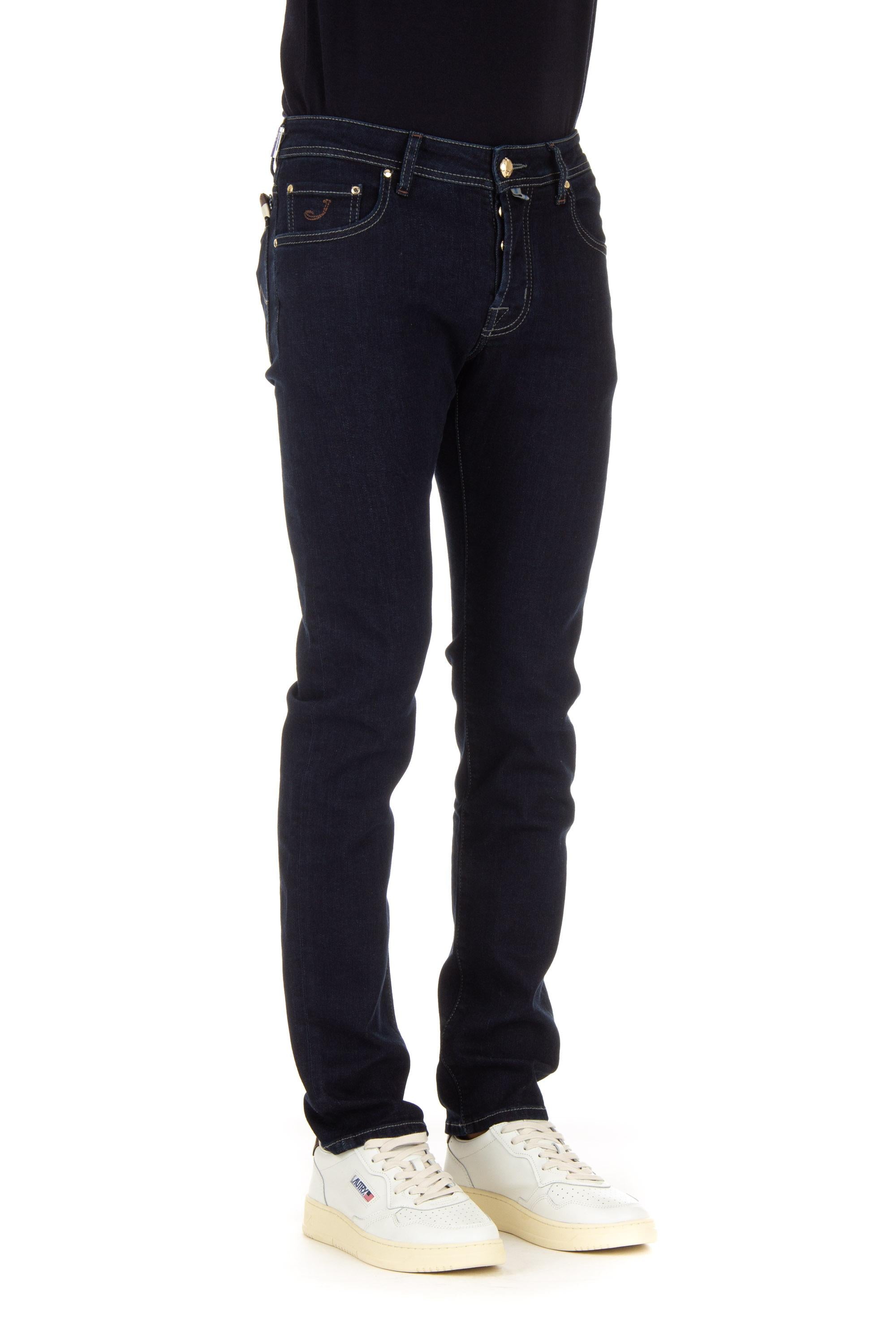 Jeans etichetta in camoscio marrone nick slim fit E07 31 P 3621 NICKSLIM 556D Jacob Cohen 
