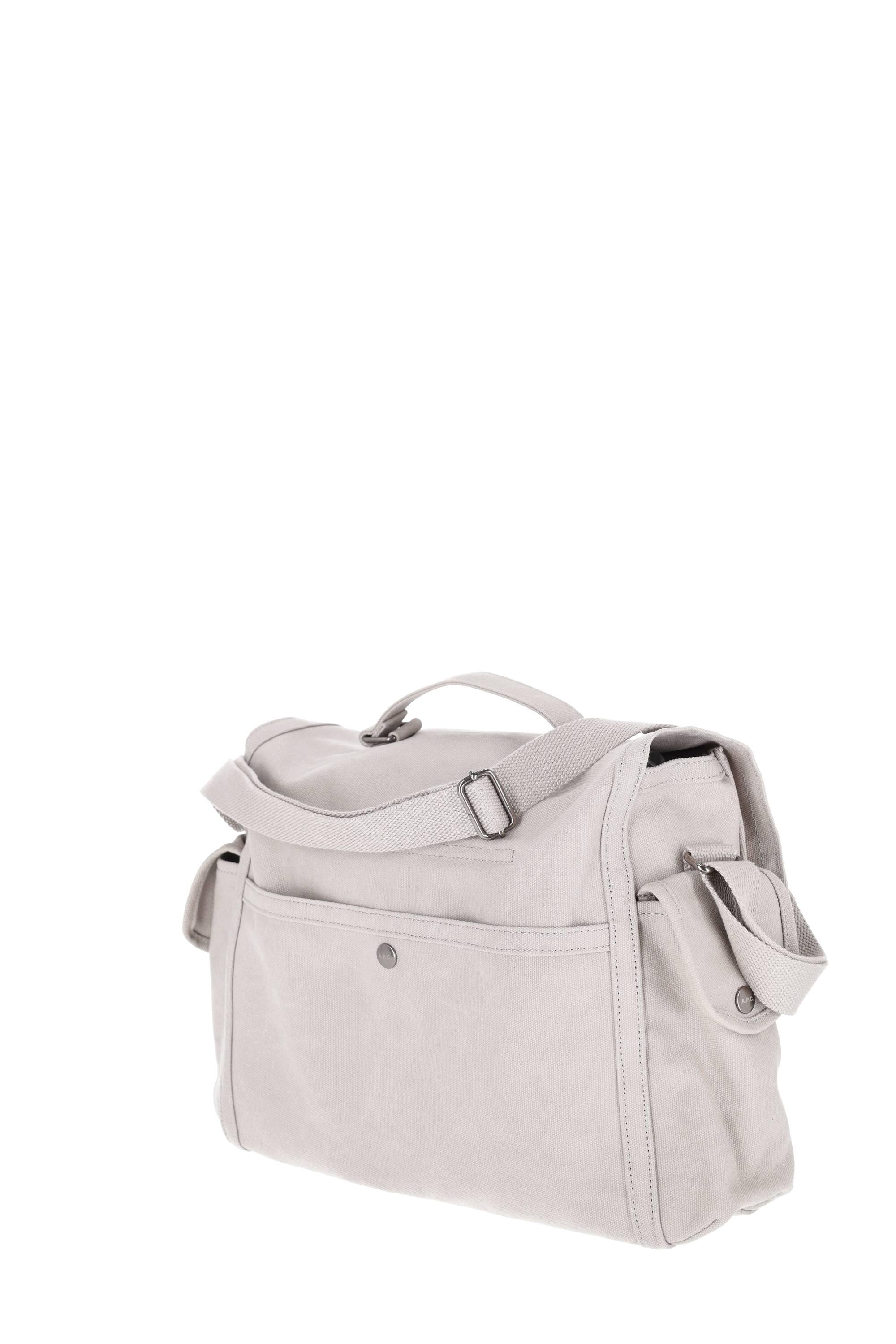 A.P.C. Borsa messenger in canvas di cotone COHOK-H61930 LAB-GRIS CLAIR 