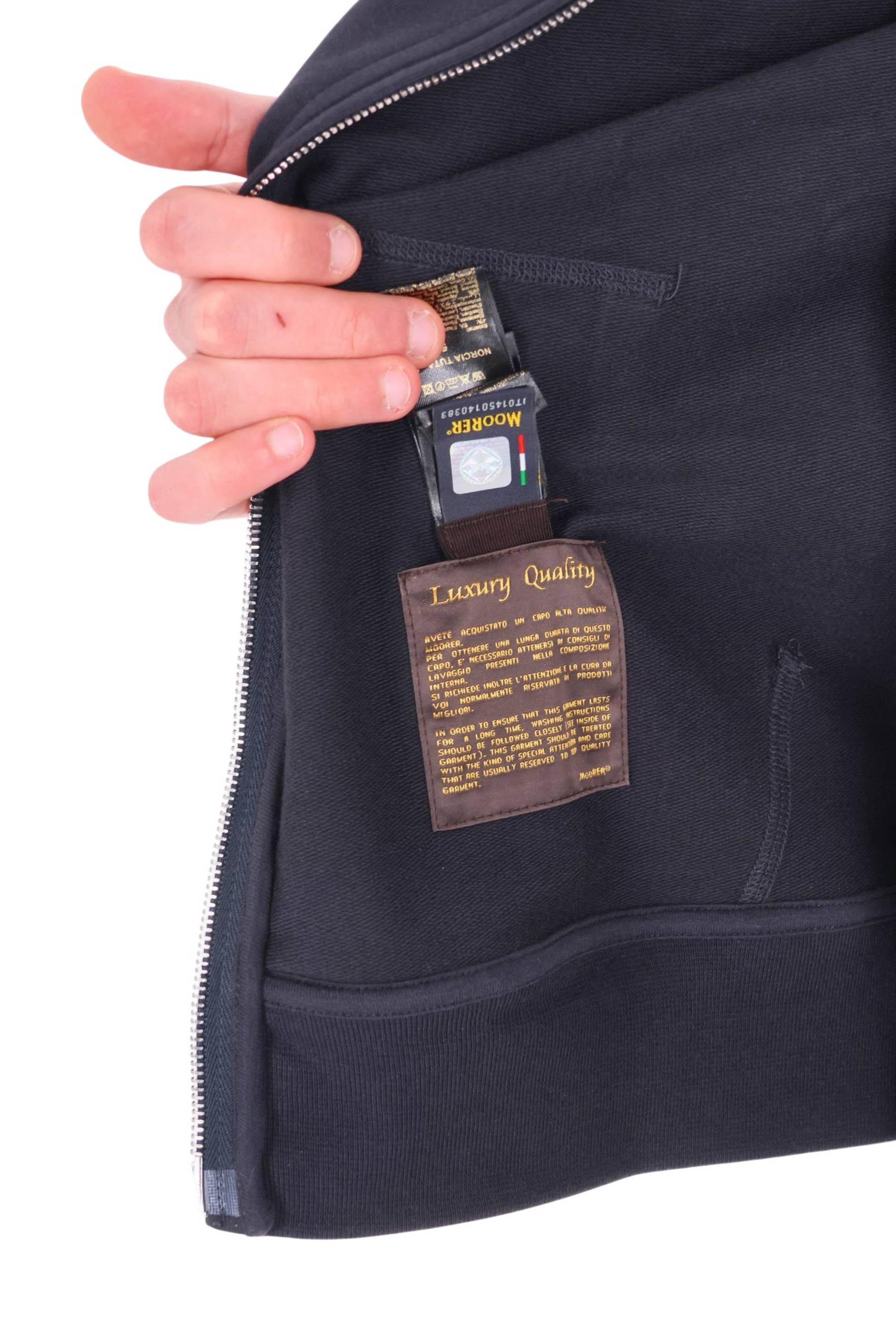 Moorer Felpa coordinata con pantalone in jersey di cotone NORCIA TUTA-RAF BLU NAVY 