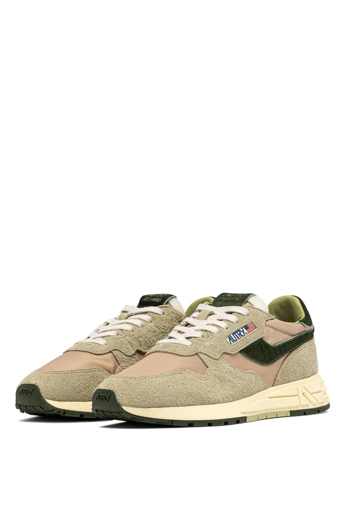Autry Running Rellwind in camoscio e nylon talloncino in cavallino verde WWLM UP05 SPONGE/GRN 