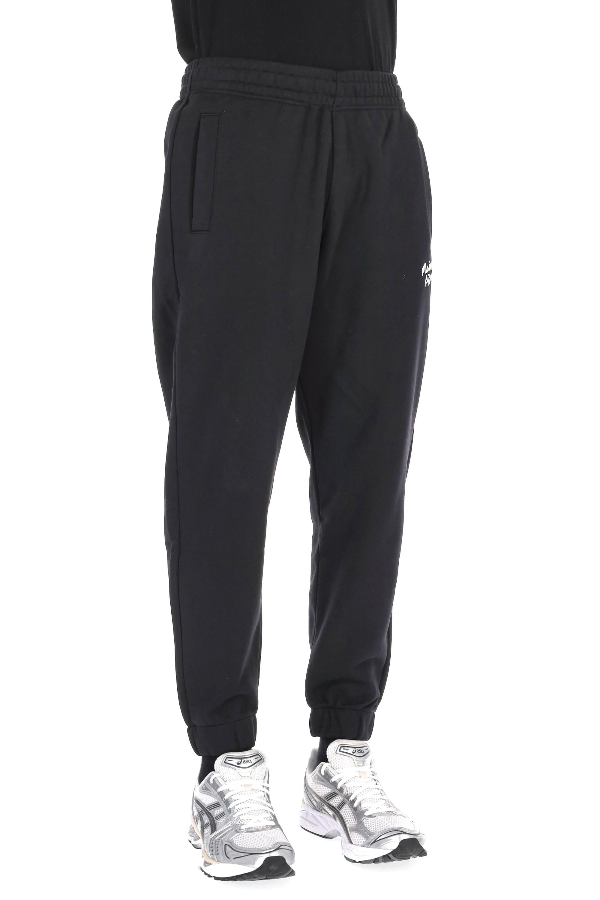 Pantalone felpa in cotone con logo MM01104KM0341 B197 Maison Kitsuné 