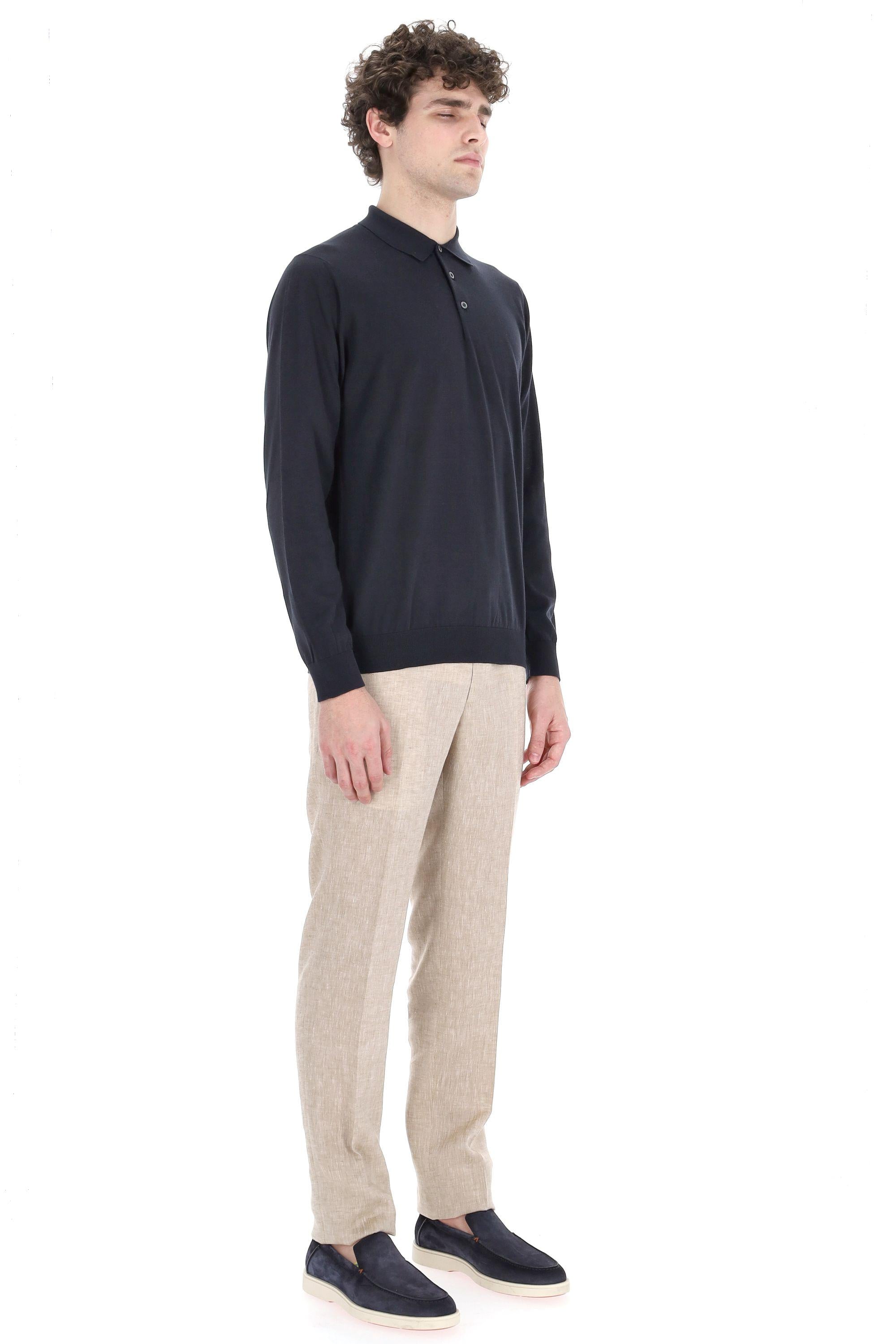 Polo manica lunga in leggero cotone D0GN214 795 Drumohr 