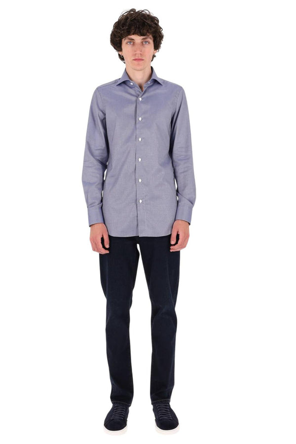 Hemd aus changierendem royal Oxford-Baumwolle Linie Milano