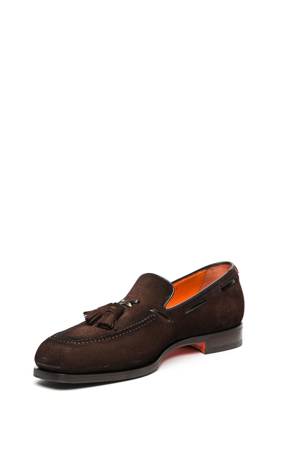 Santoni Mocassino in camoscio con nappine MCBD19176BJ1GEIP T50 