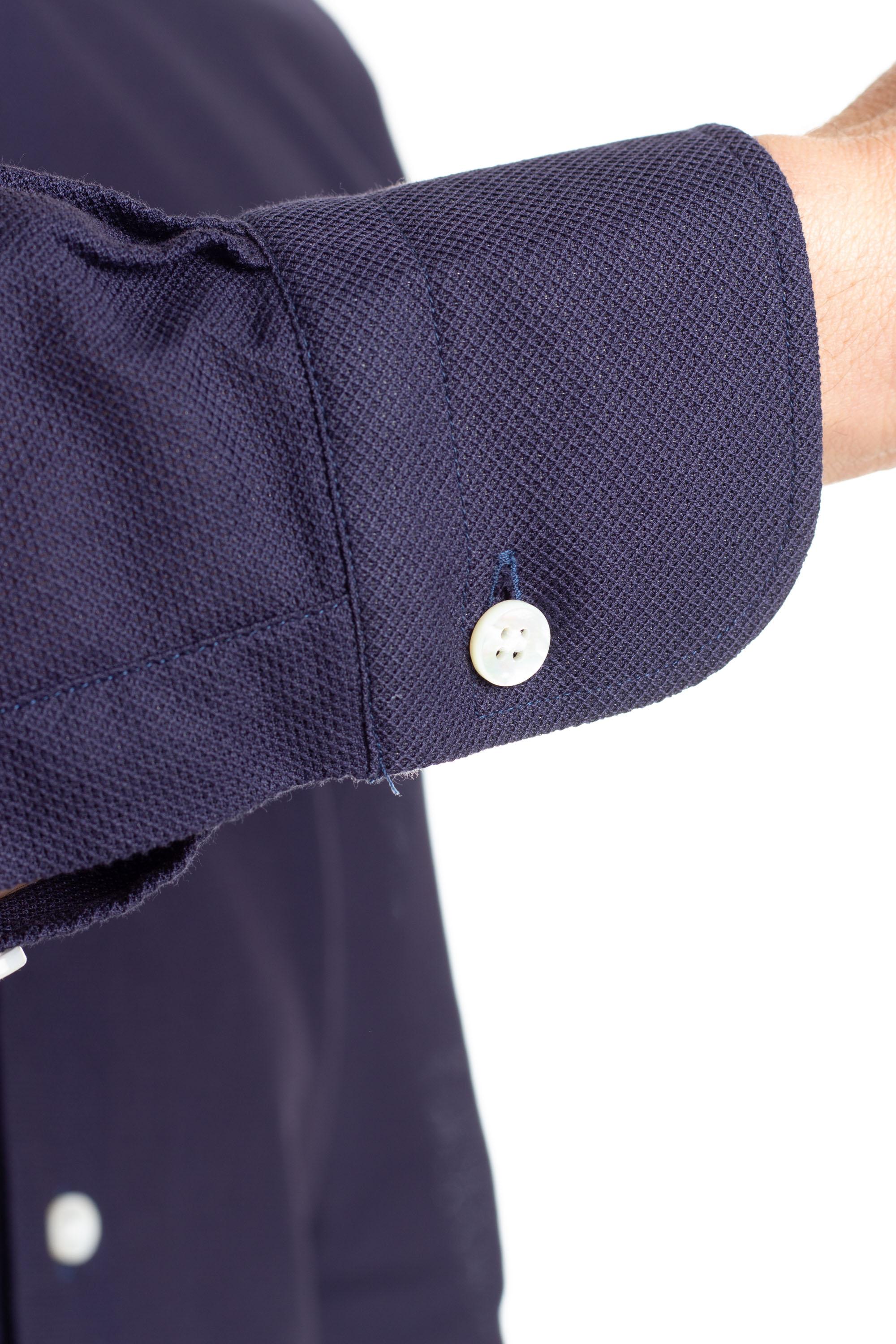 Camicia sartoriale a nido d'ape stretch Etichetta Culto K1U13P0140108.U/2 0003 Barba 