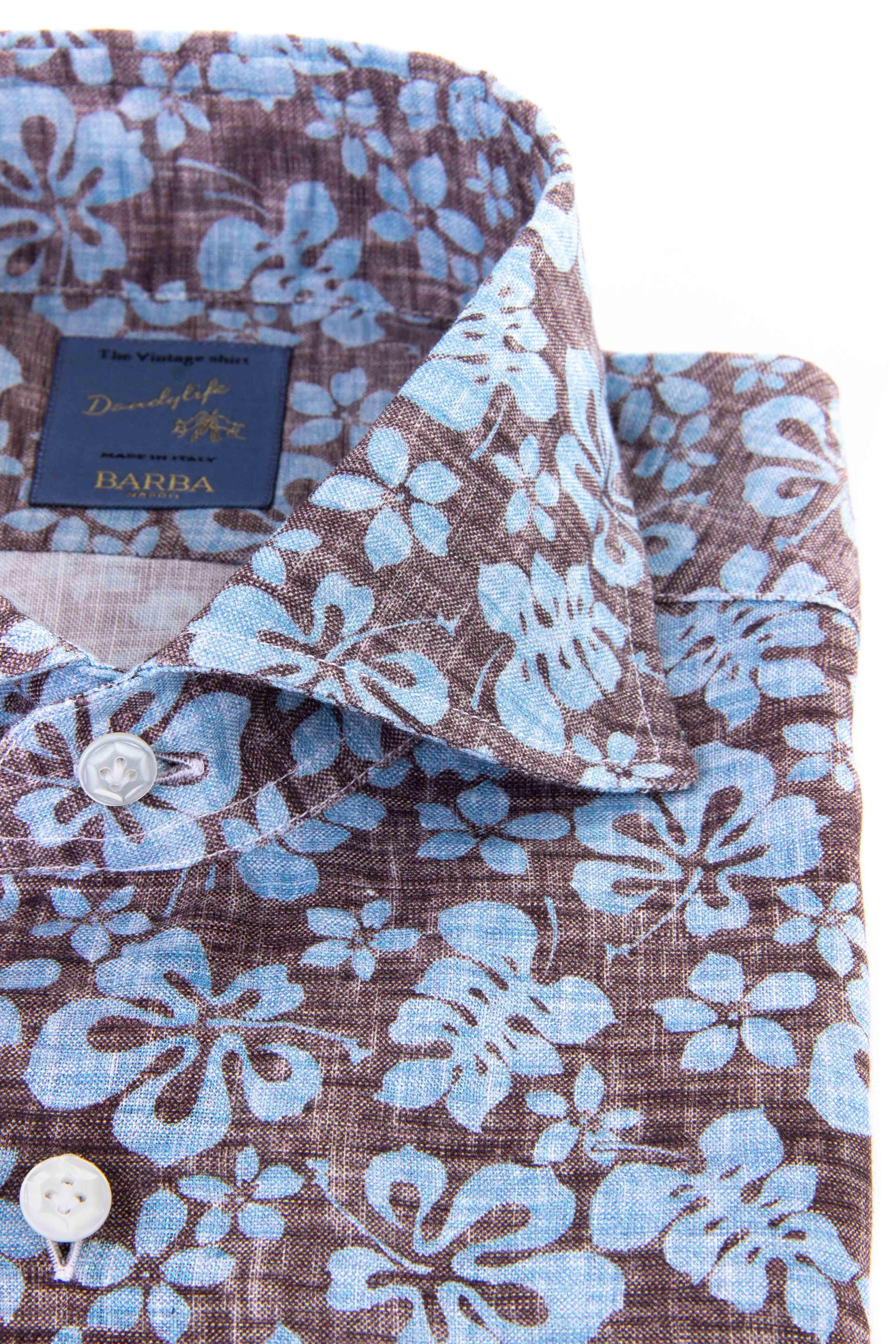Camicia floreale in lino dandylife LIU13P0134171.U 05 Barba 