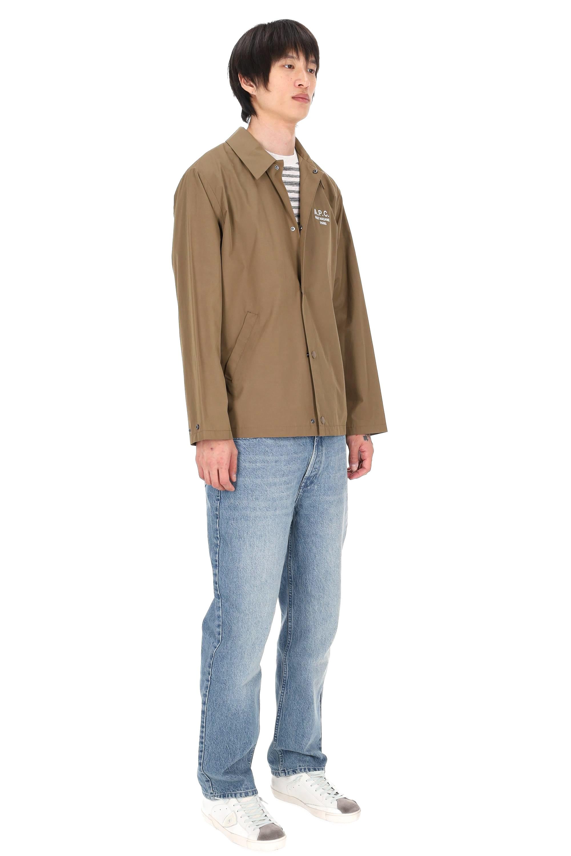 A.P.C. Overshirt in misto cotone con logo A.P.C PSALQ-H02960 CAC-MARRON GLACE 