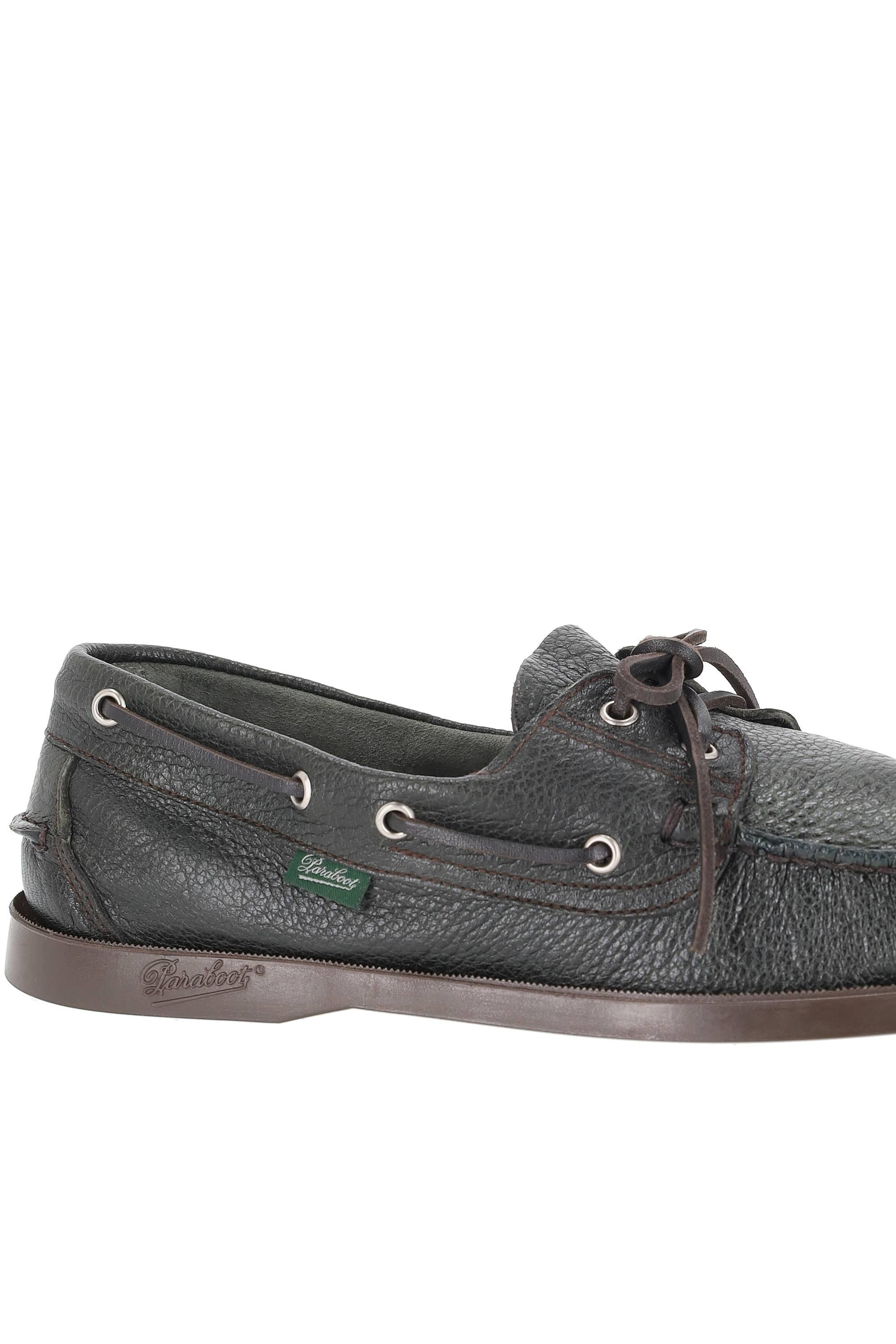 Paraboot Mocassino da barca in pelle di cervo modello Barth 780550 MARRON-CERF KAKI 