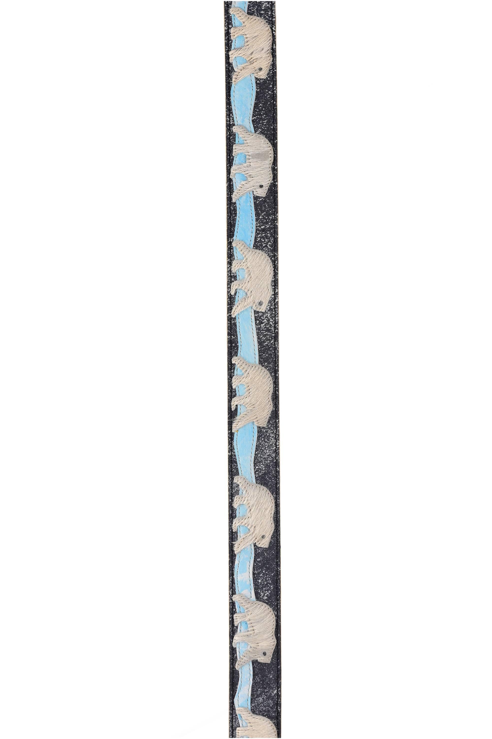 Artigianato Italiano Cintura artigianale in pelle e cavallino "Orsi Polari" ORSI POLARI MLTCLR 