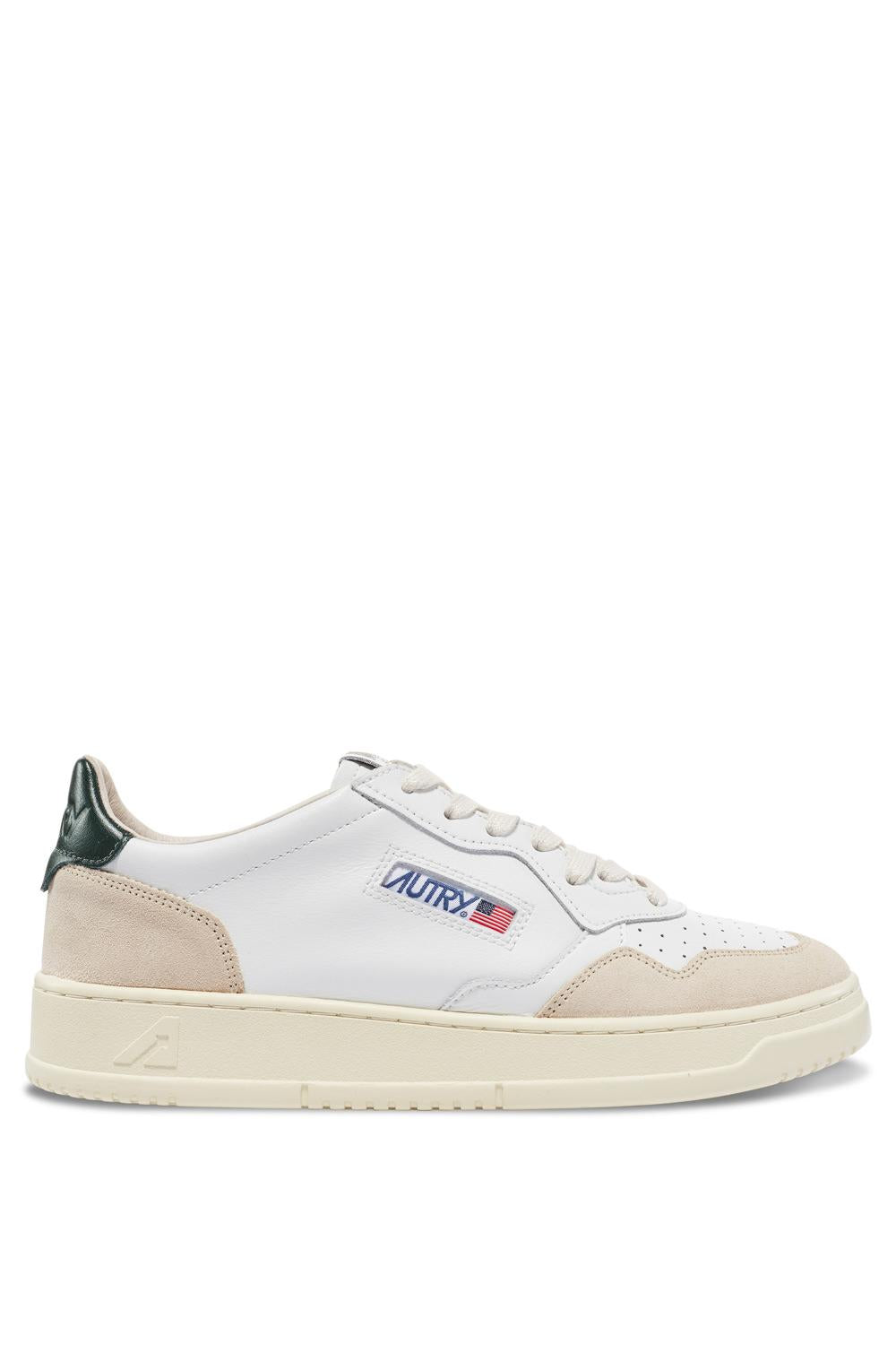 Sneaker Medalist bimateriale talloncino verde AULM LS56 WHT/MOUNT Autry 