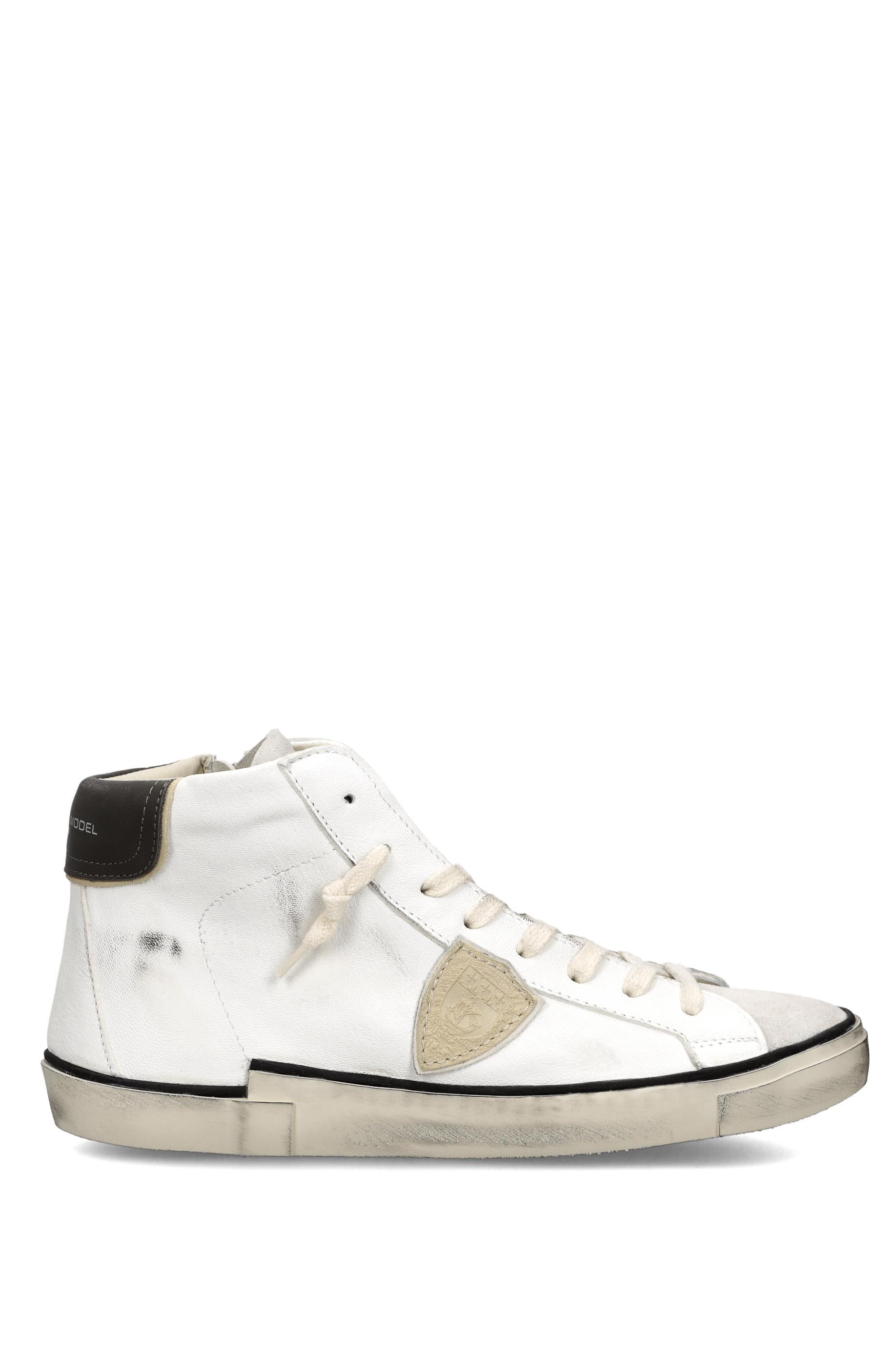 Sneaker mid in pelle e camoscio talloncino grigio PRHU PRSX/2 VVB2 Philippe Model 